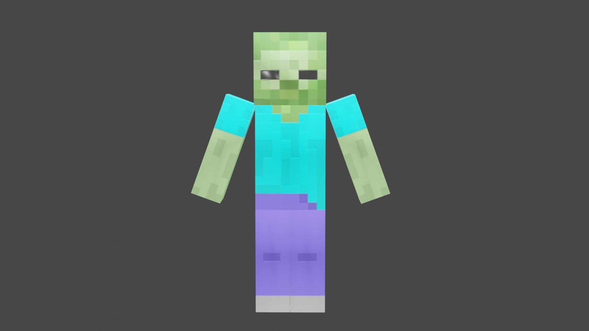MINECRAFT ALEX - STEVE - ZOMBI RIGGED PACK Low-poly 3D model_6