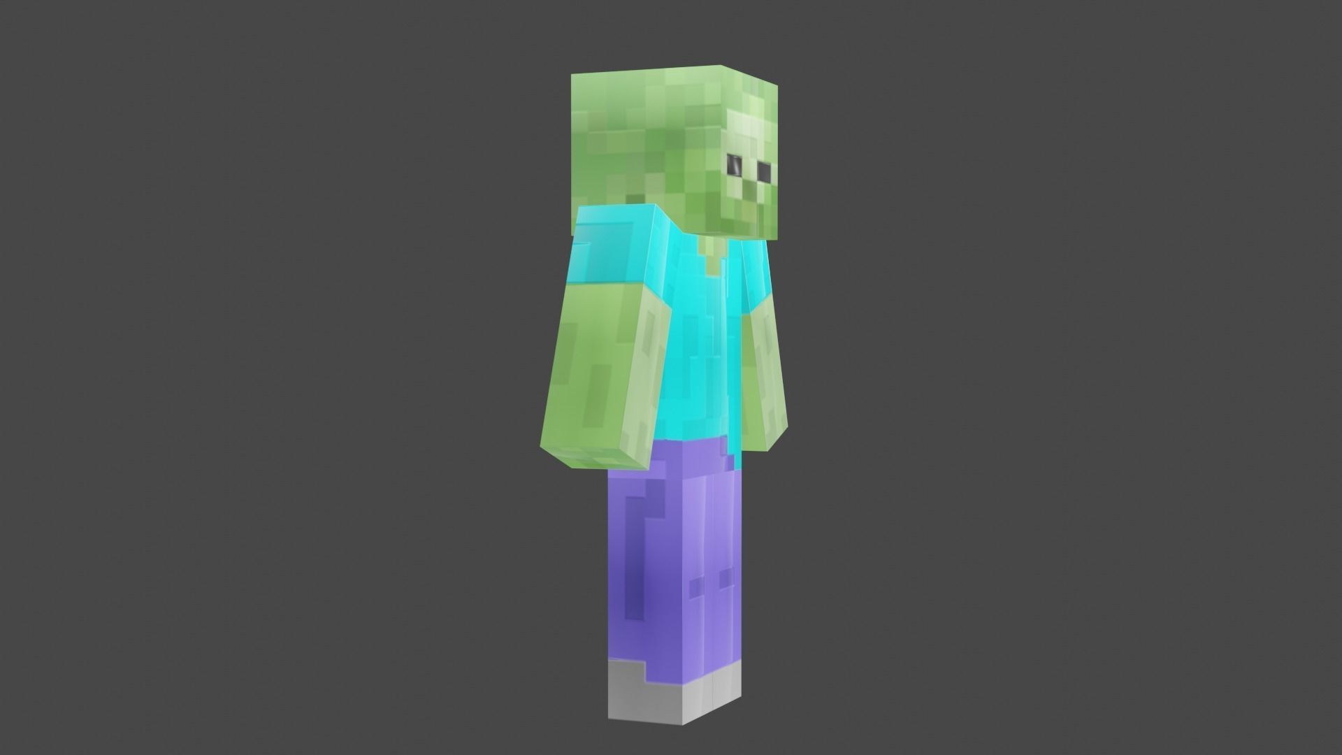 MINECRAFT ALEX - STEVE - ZOMBI RIGGED PACK Low-poly 3D model_7