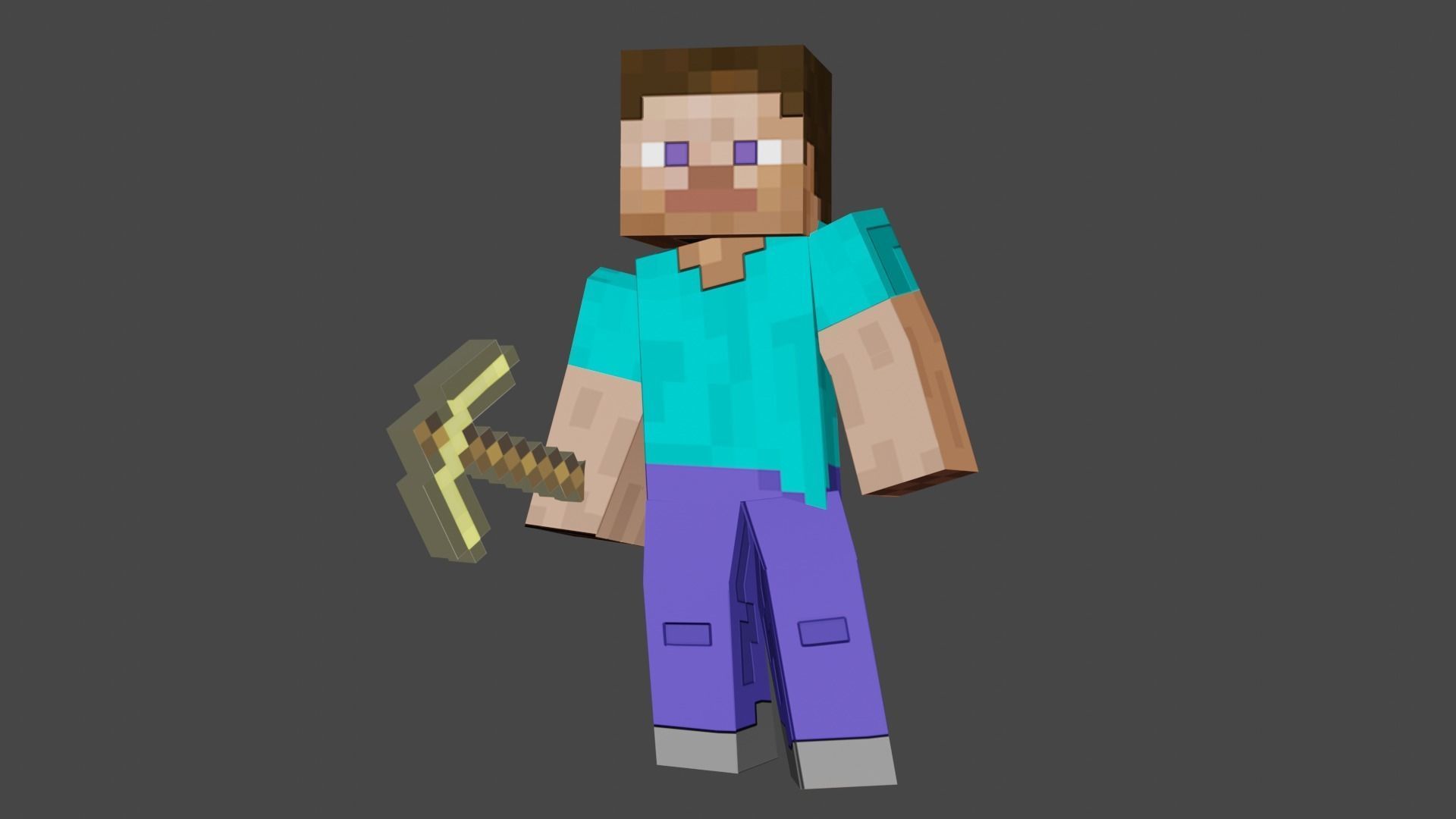 MINECRAFT ALEX - STEVE - ZOMBI RIGGED PACK Low-poly 3D model_18