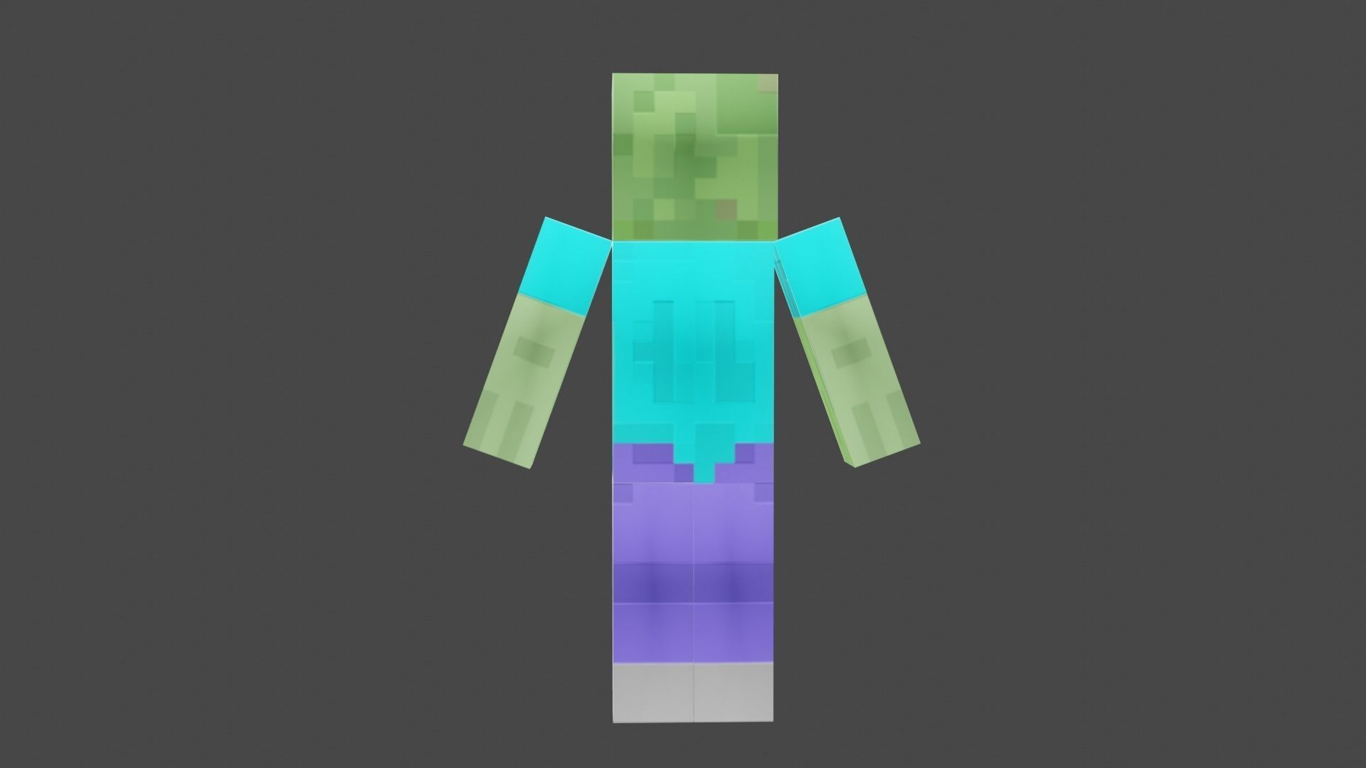 MINECRAFT ALEX - STEVE - ZOMBI RIGGED PACK Low-poly 3D model_10