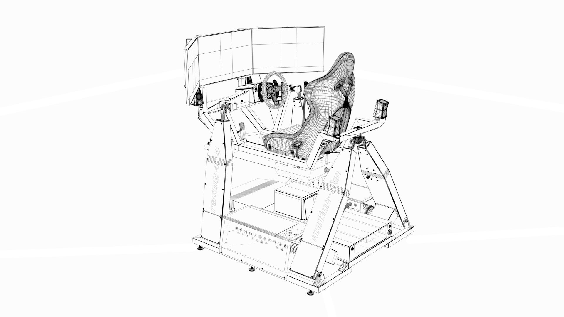 Racing Game Simulator motion sim 3D model_20