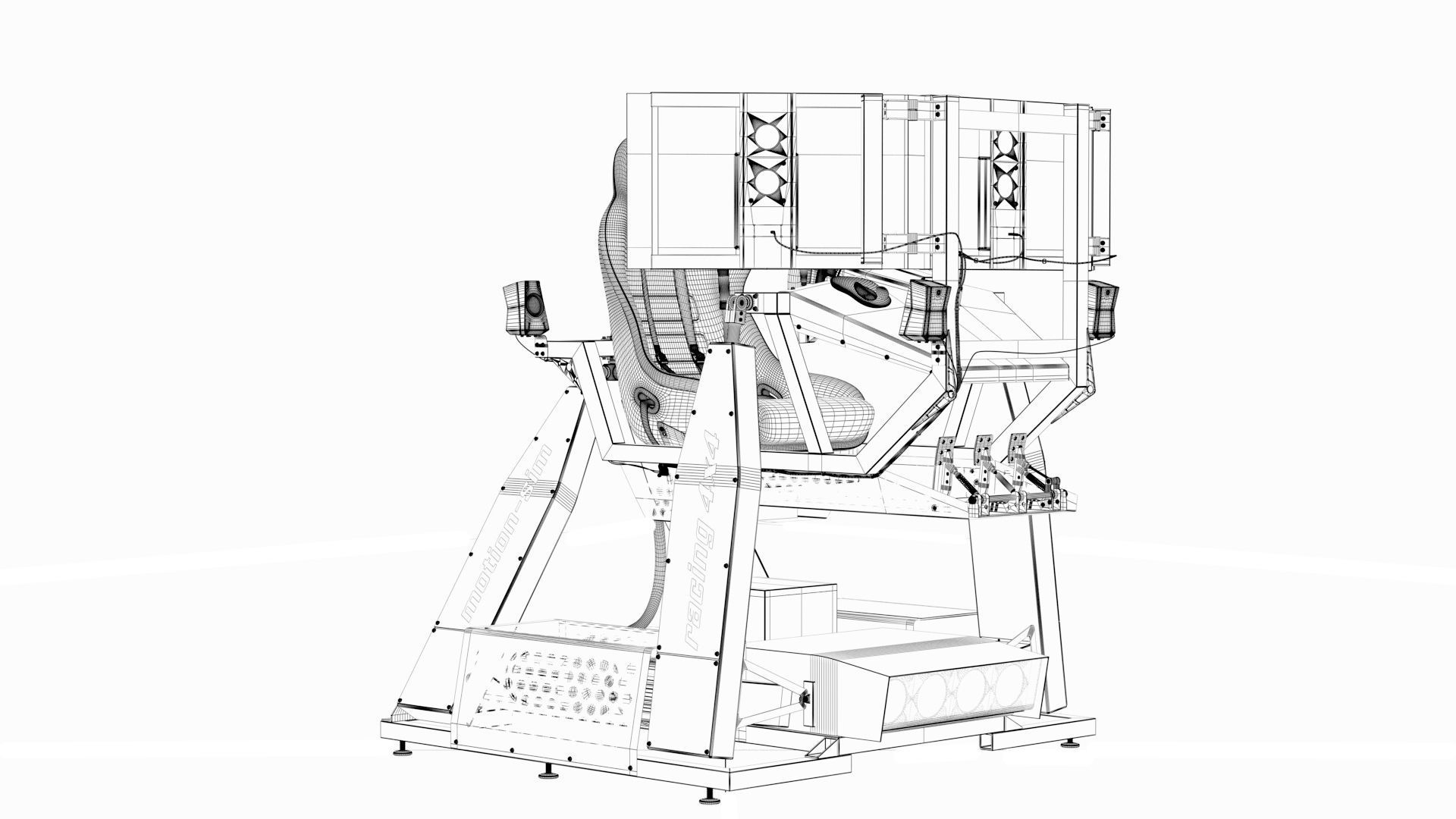 Racing Game Simulator motion sim 3D model_17
