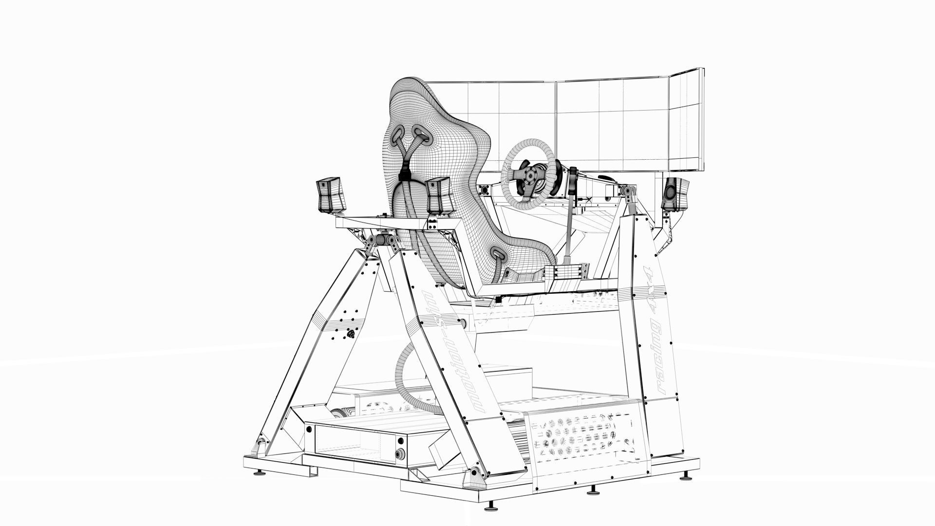 Racing Game Simulator motion sim 3D model_19