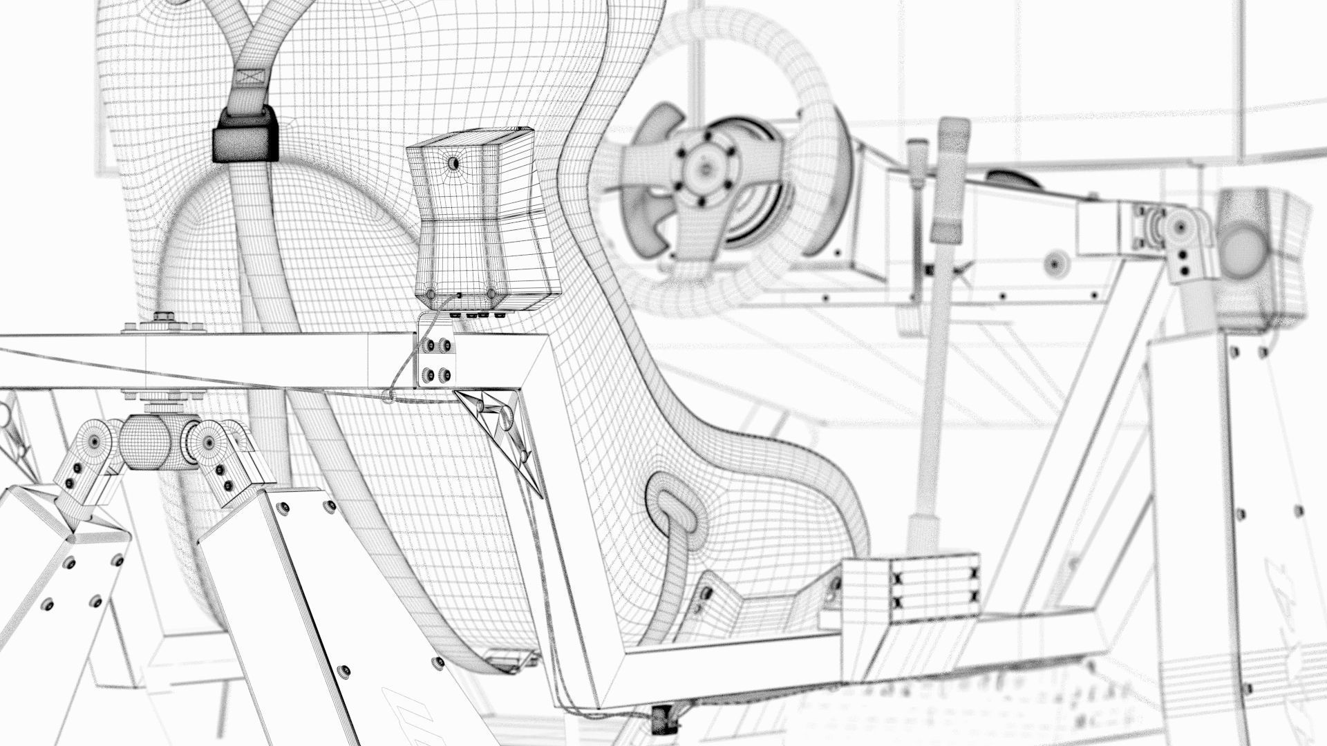 Racing Game Simulator motion sim 3D model_21