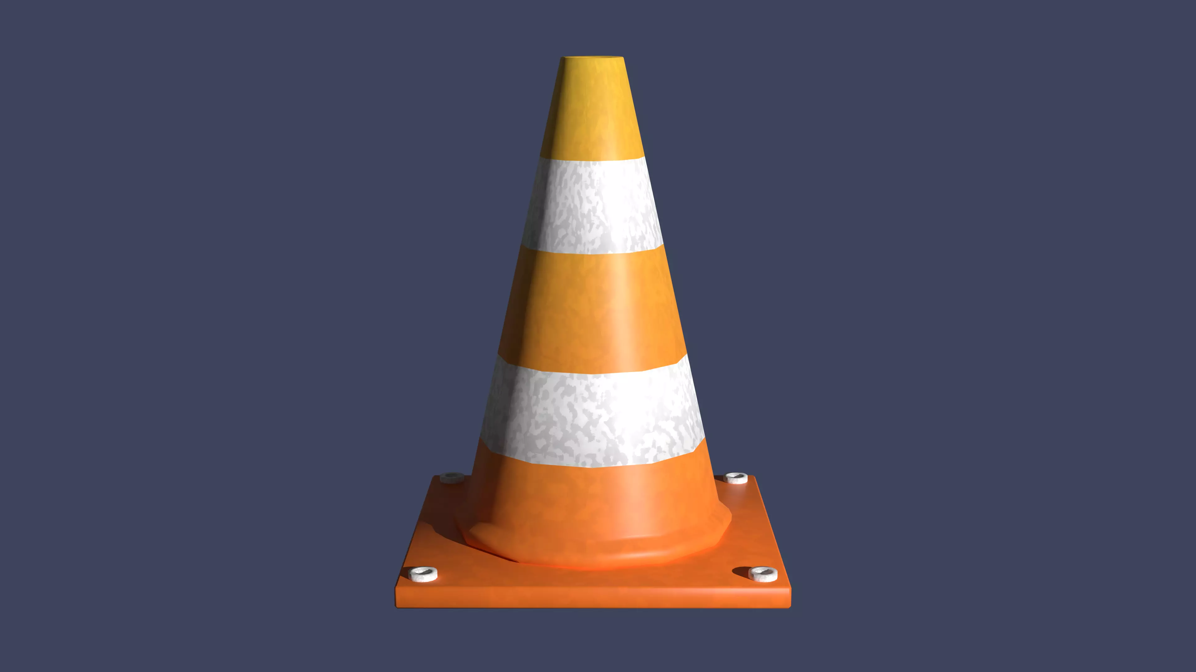 Traffic cone Low-poly 3D model_0