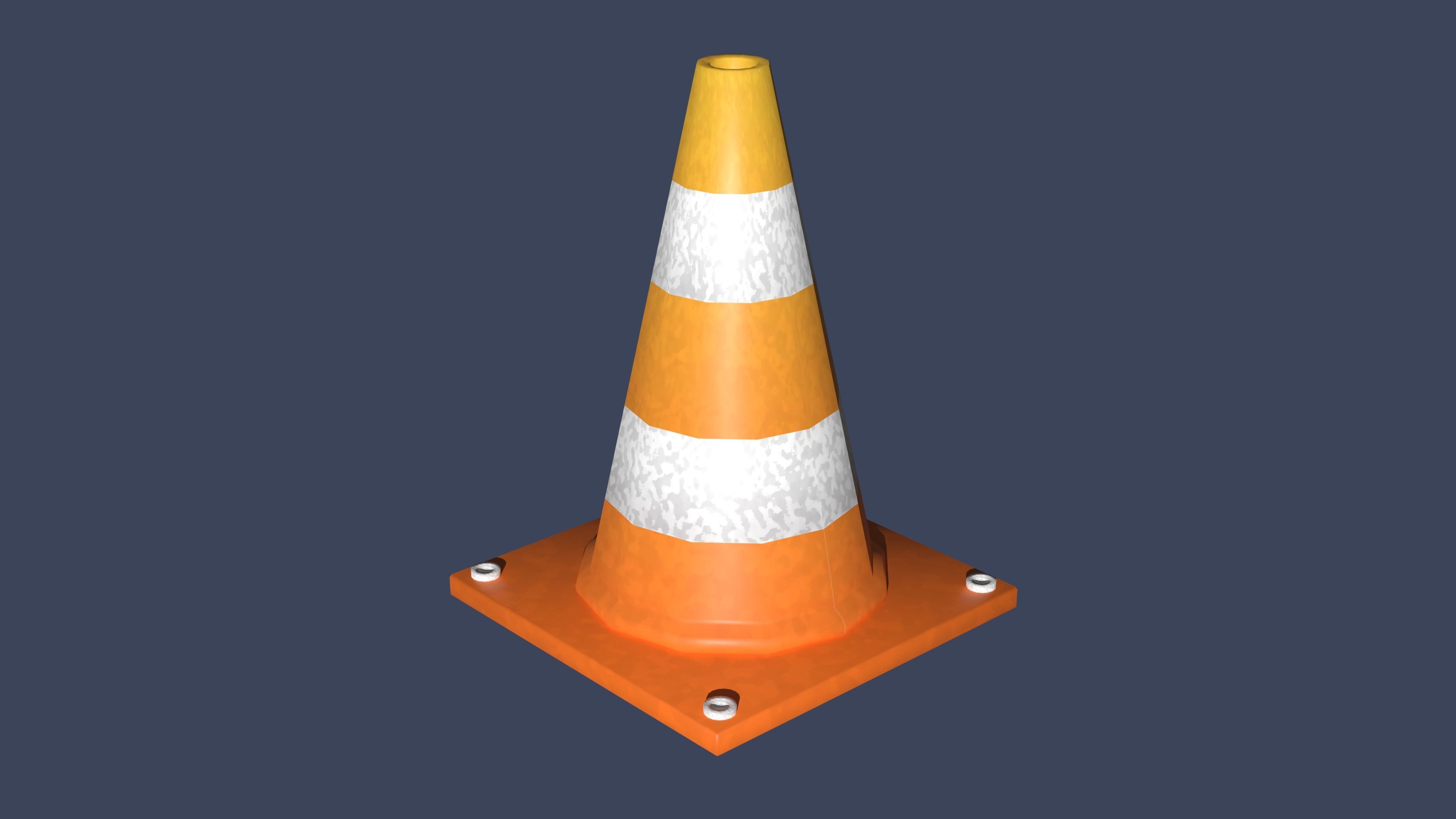 Traffic cone Low-poly 3D model_2