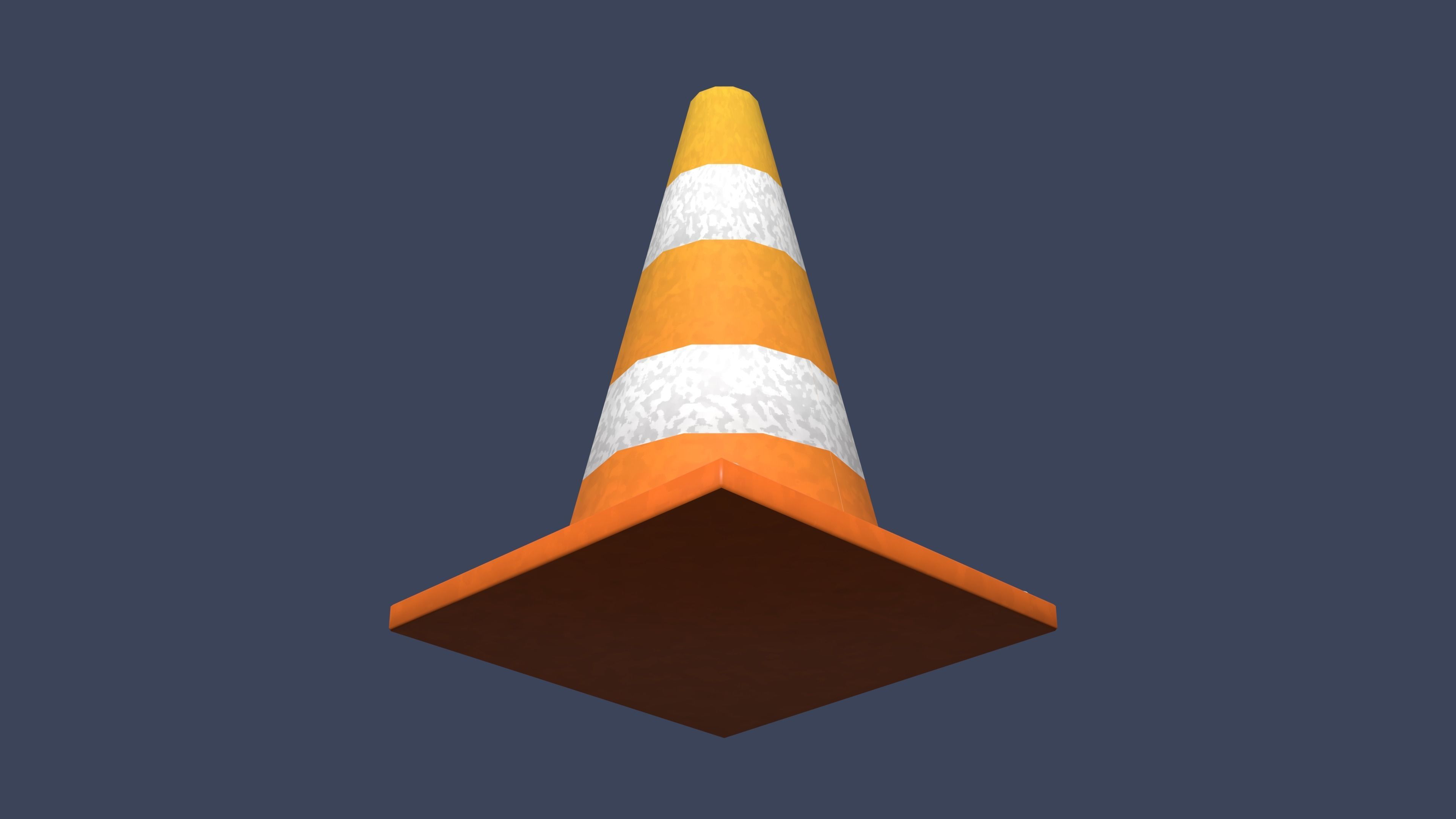 Traffic cone Low-poly 3D model_3