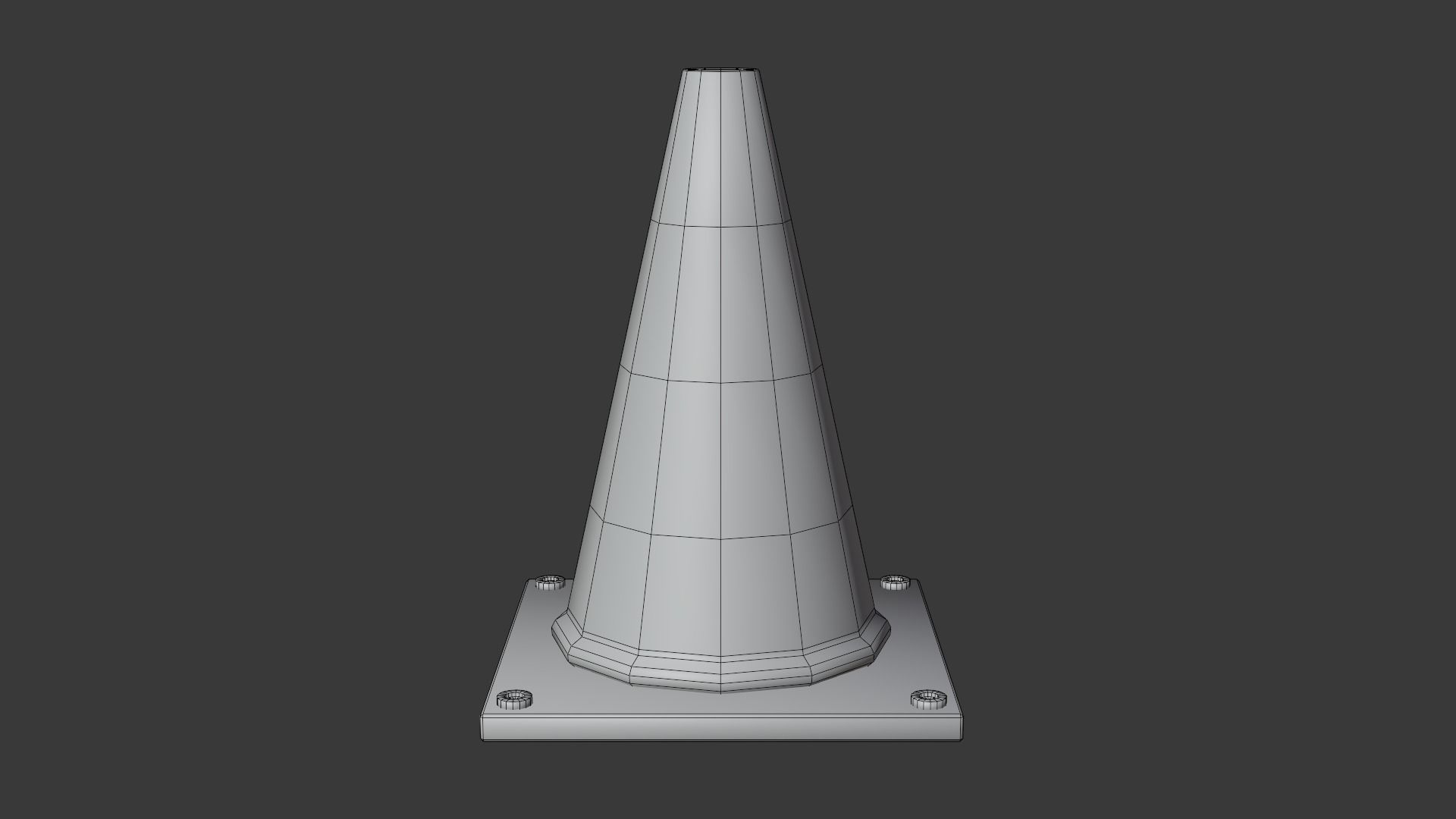 Traffic cone Low-poly 3D model_7