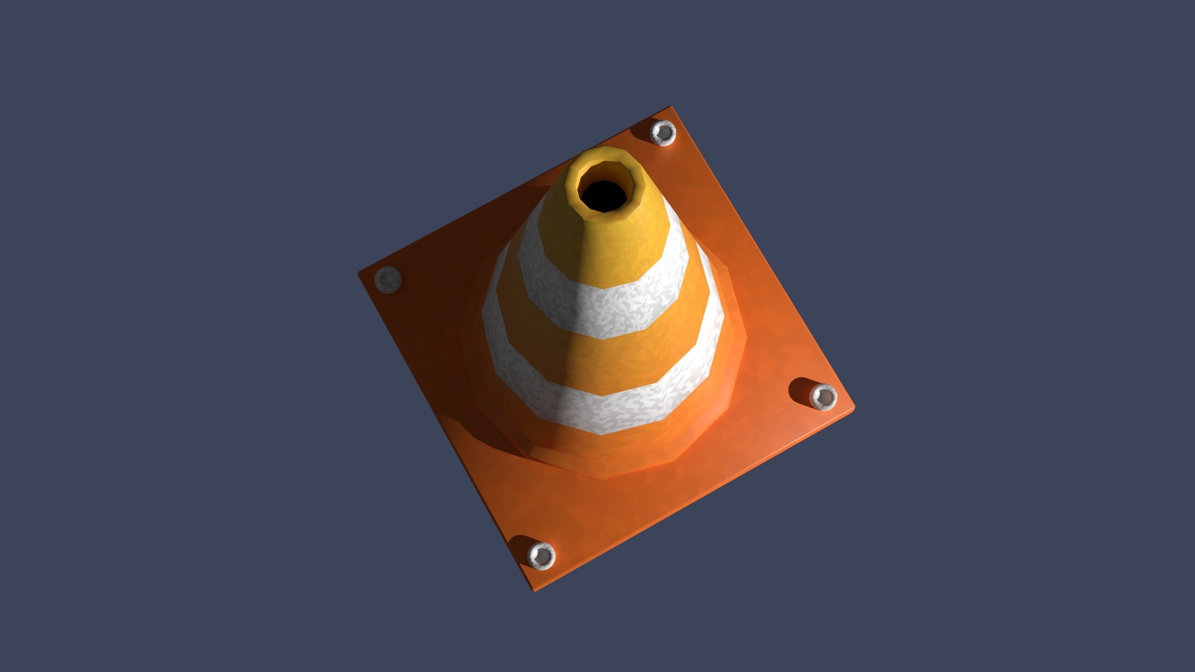 Traffic cone Low-poly 3D model_1