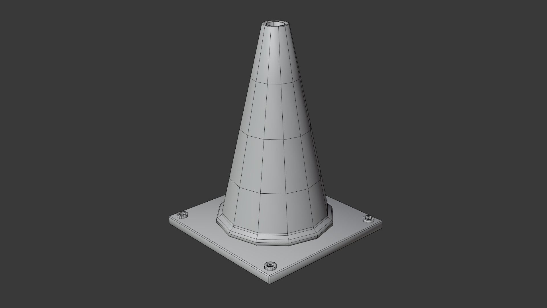 Traffic cone Low-poly 3D model_5