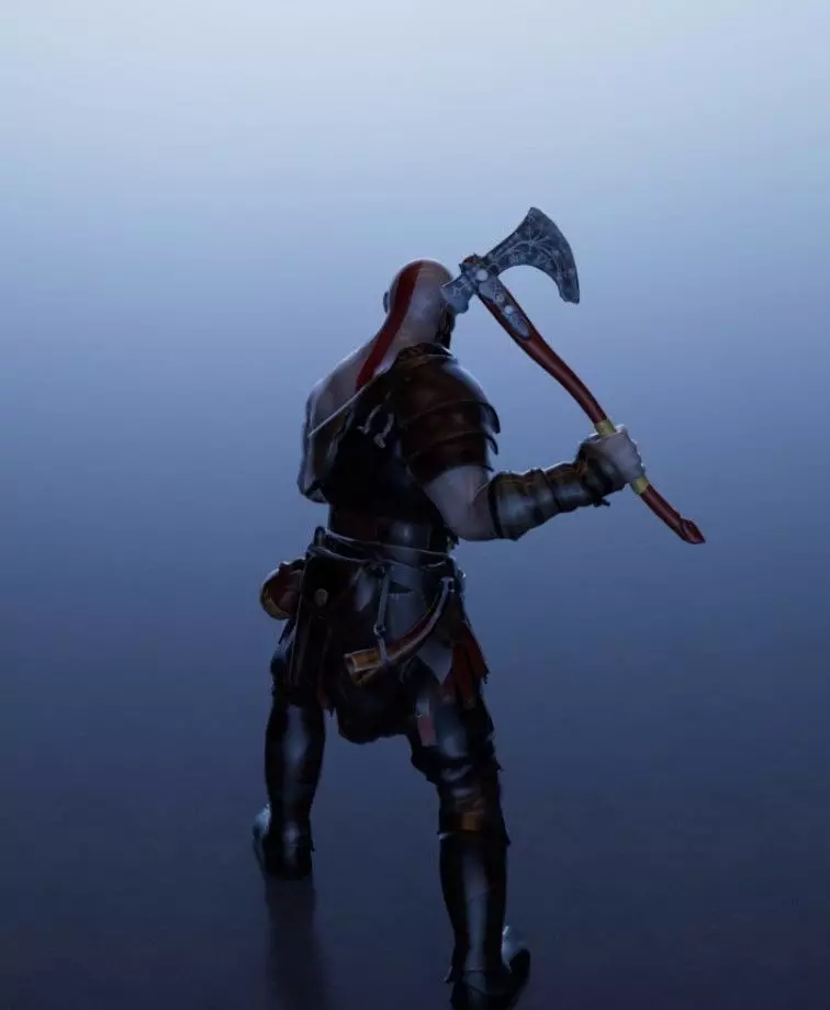 Rig Kratos from God of war 3D model_0