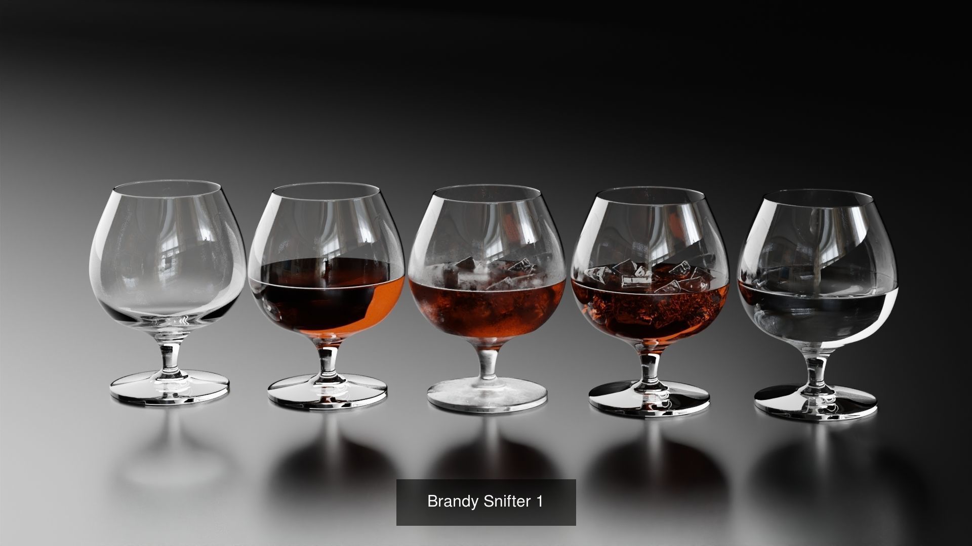 Brandy snifters set 3D Model Collection CGTrader