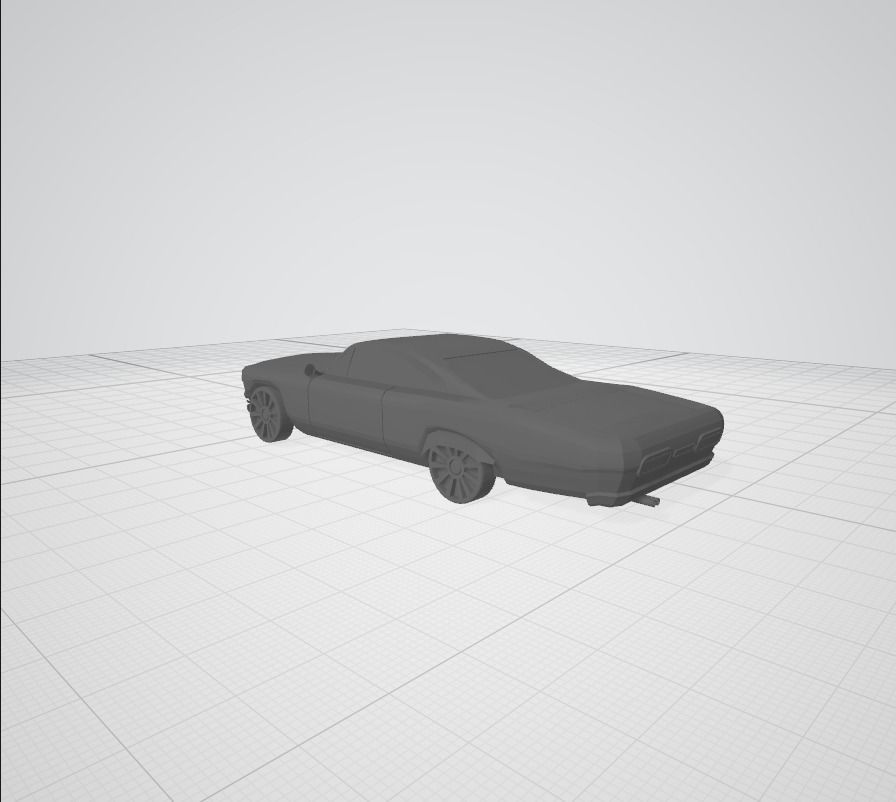 Lowrider car Low-poly 3D model_1
