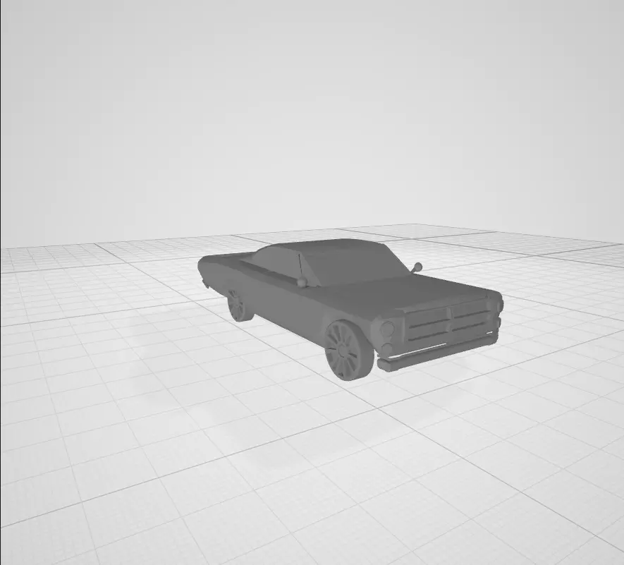 Lowrider car Low-poly 3D model_0