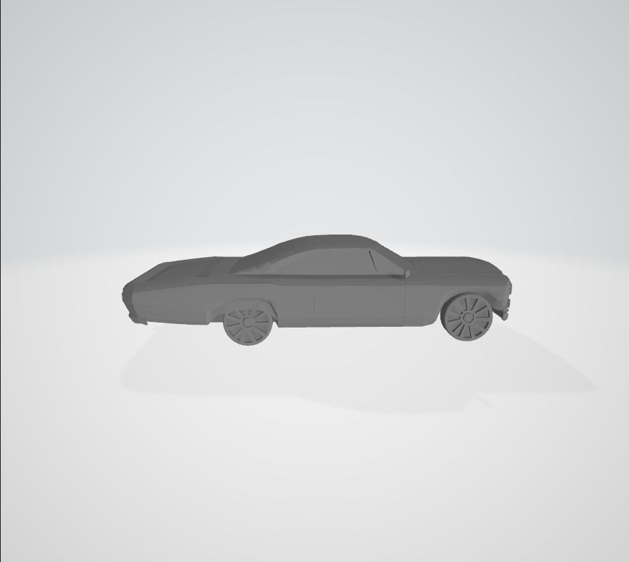 Lowrider car Low-poly 3D model_3