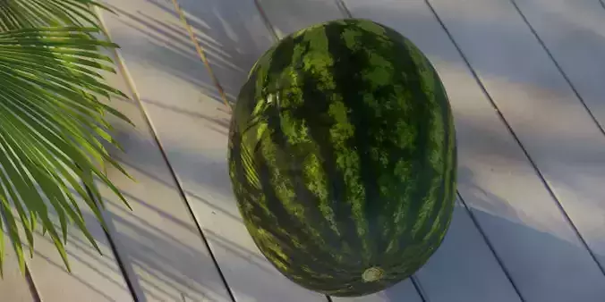 Photorealistic Watermelon Low-poly 3D model