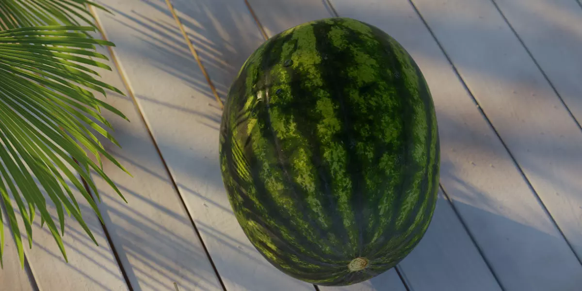 Photorealistic Watermelon Low-poly 3D model
