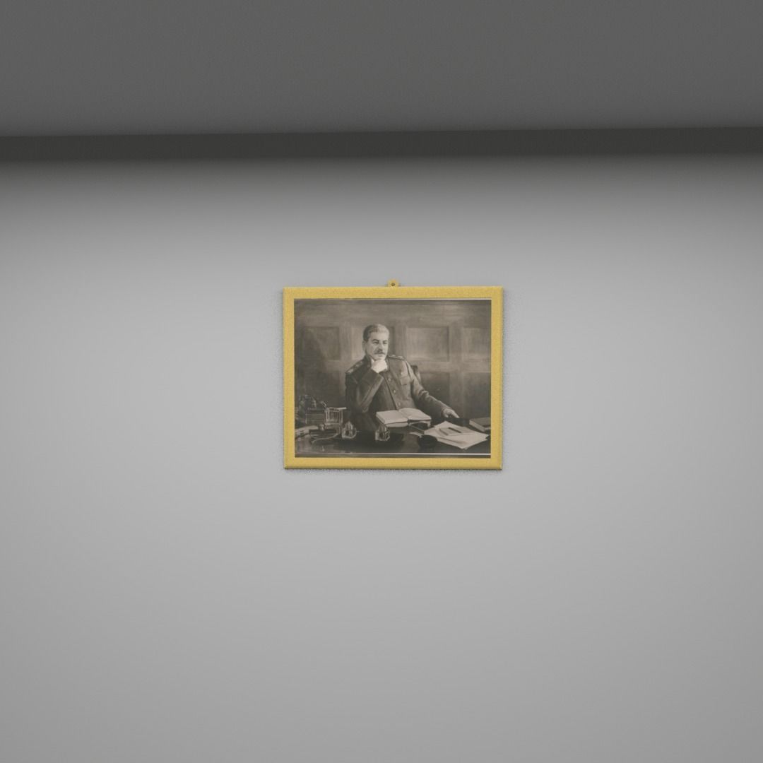 Portrait of stalin 1948 Low-poly 3D model_2