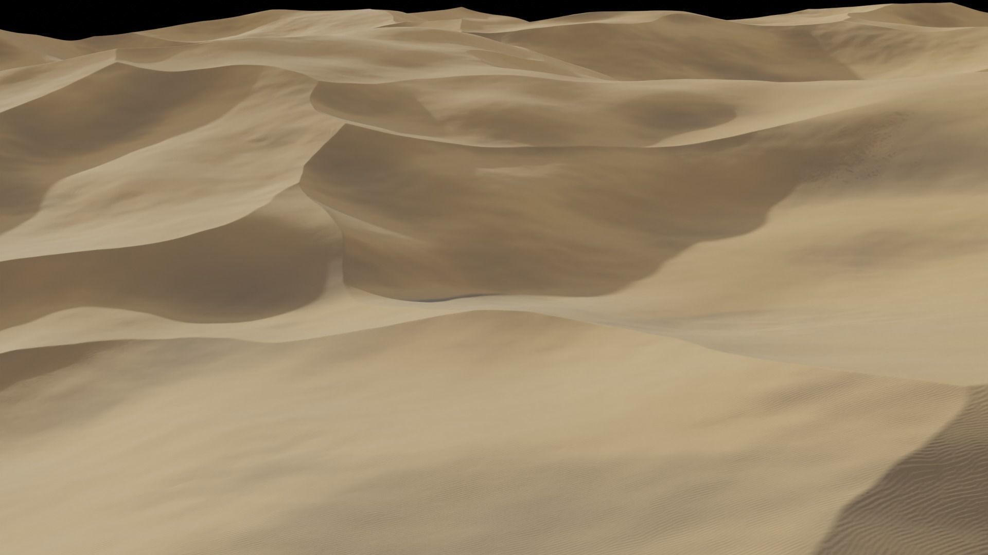 Sand Dunes Desert Landscape Procedural  Low-poly 3D model_3