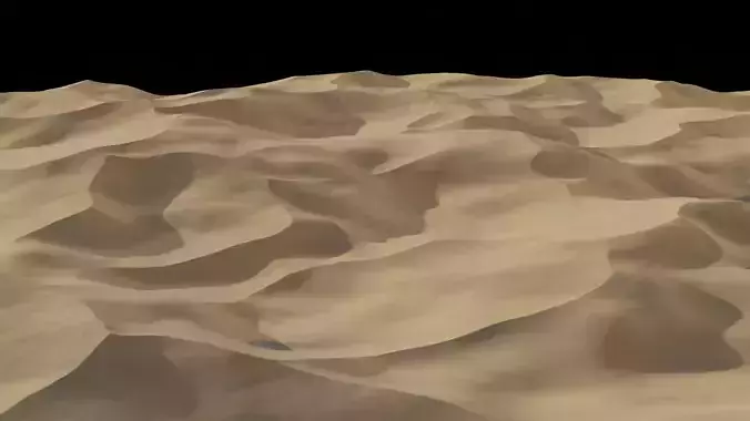 Sand Dunes Desert Landscape Procedural  Low-poly 3D model