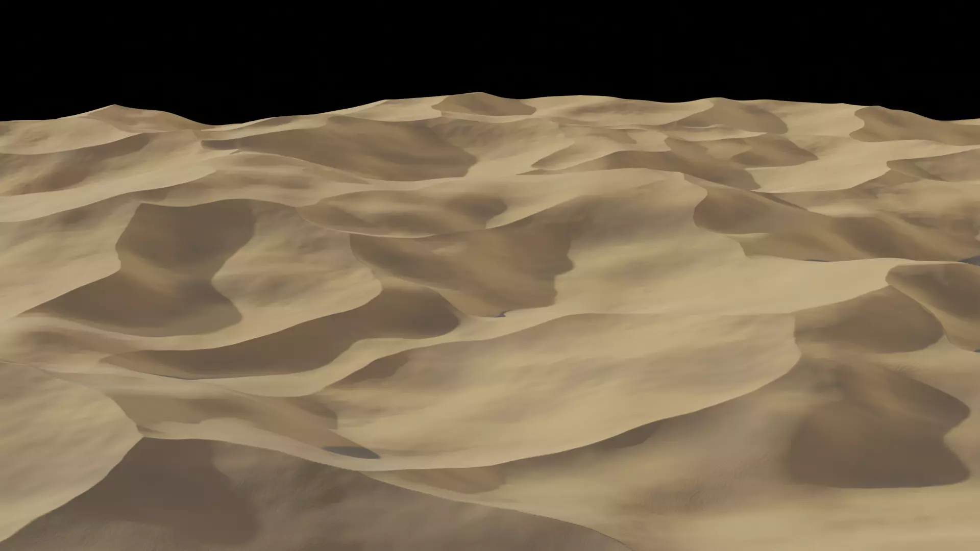Sand Dunes Desert Landscape Procedural  Low-poly 3D model_0