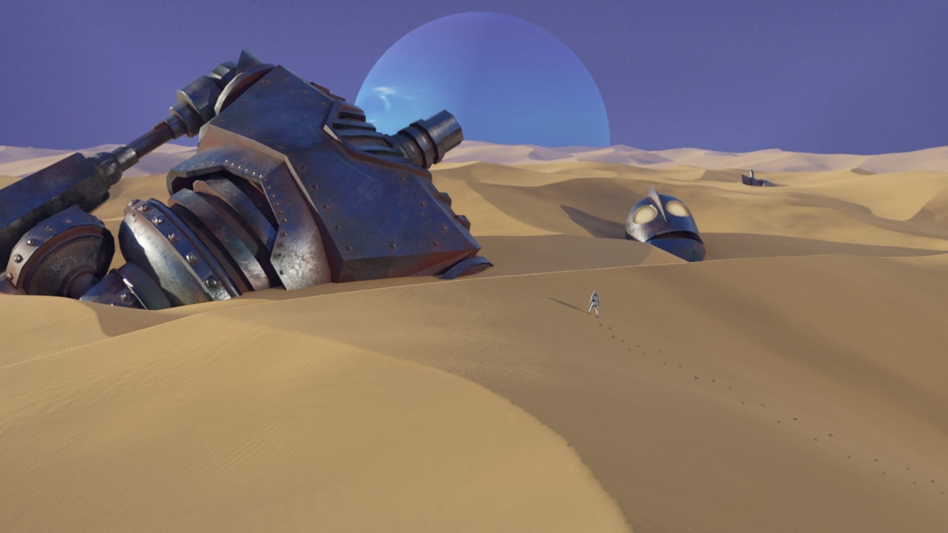 Sand Dunes Desert Landscape Procedural  Low-poly 3D model_2