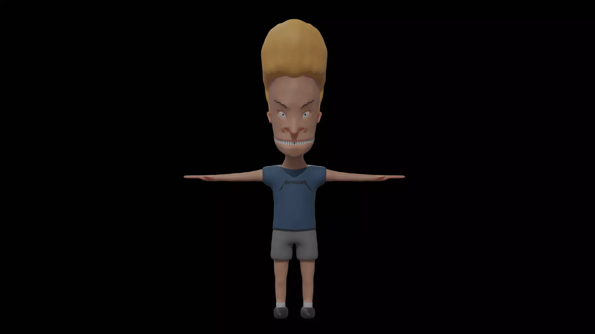 Beavis 3D Model cartoon character Free low-poly 3D model