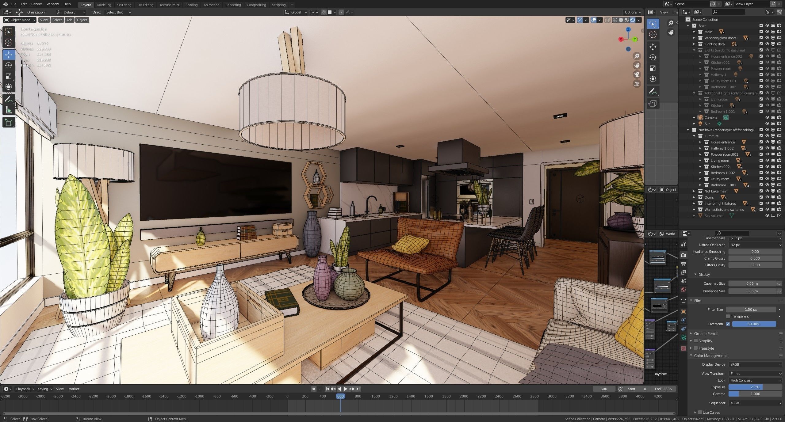 Luxury one bedroom apartment Low-poly 3D model_27