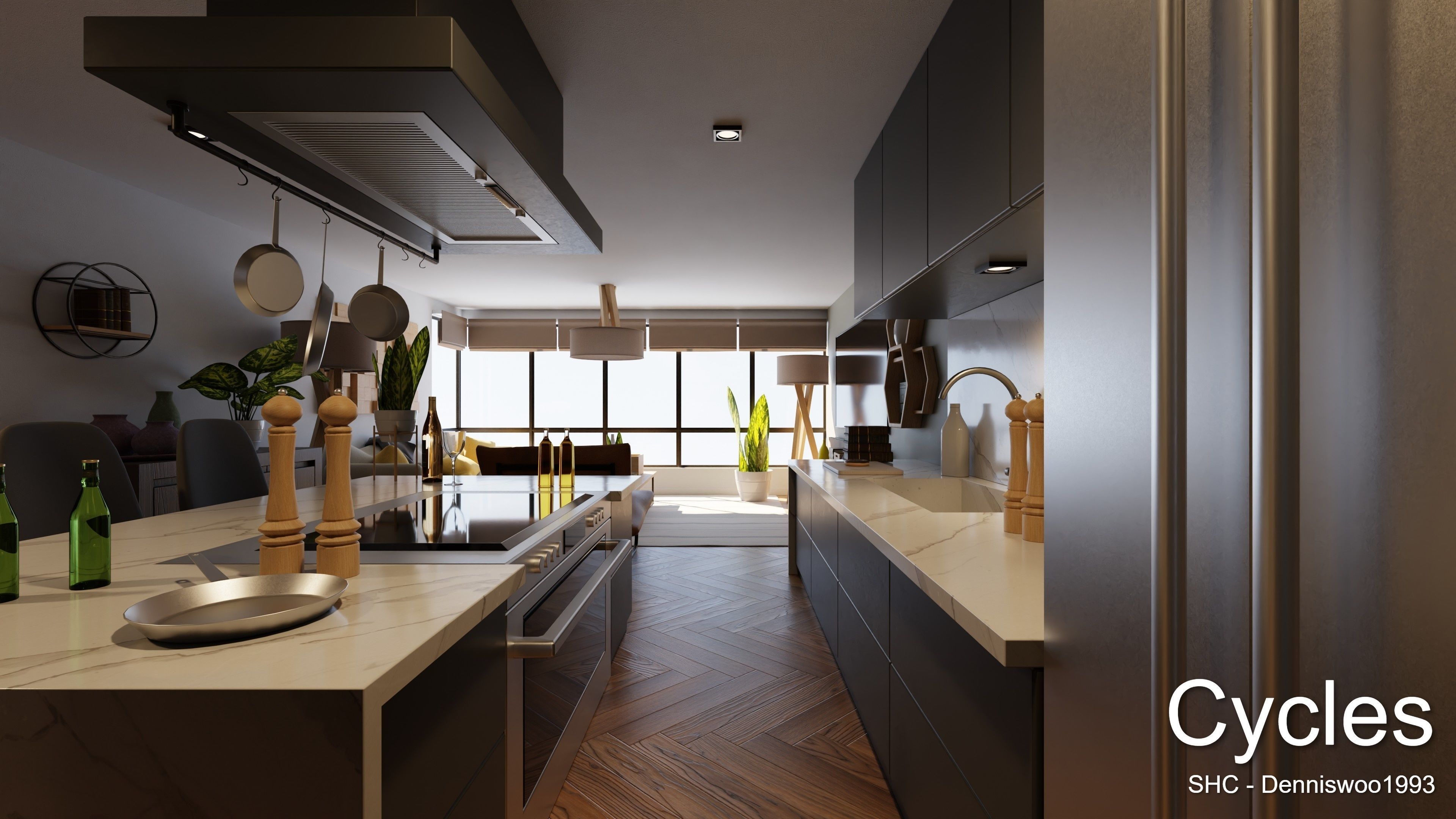 Luxury one bedroom apartment Low-poly 3D model_10