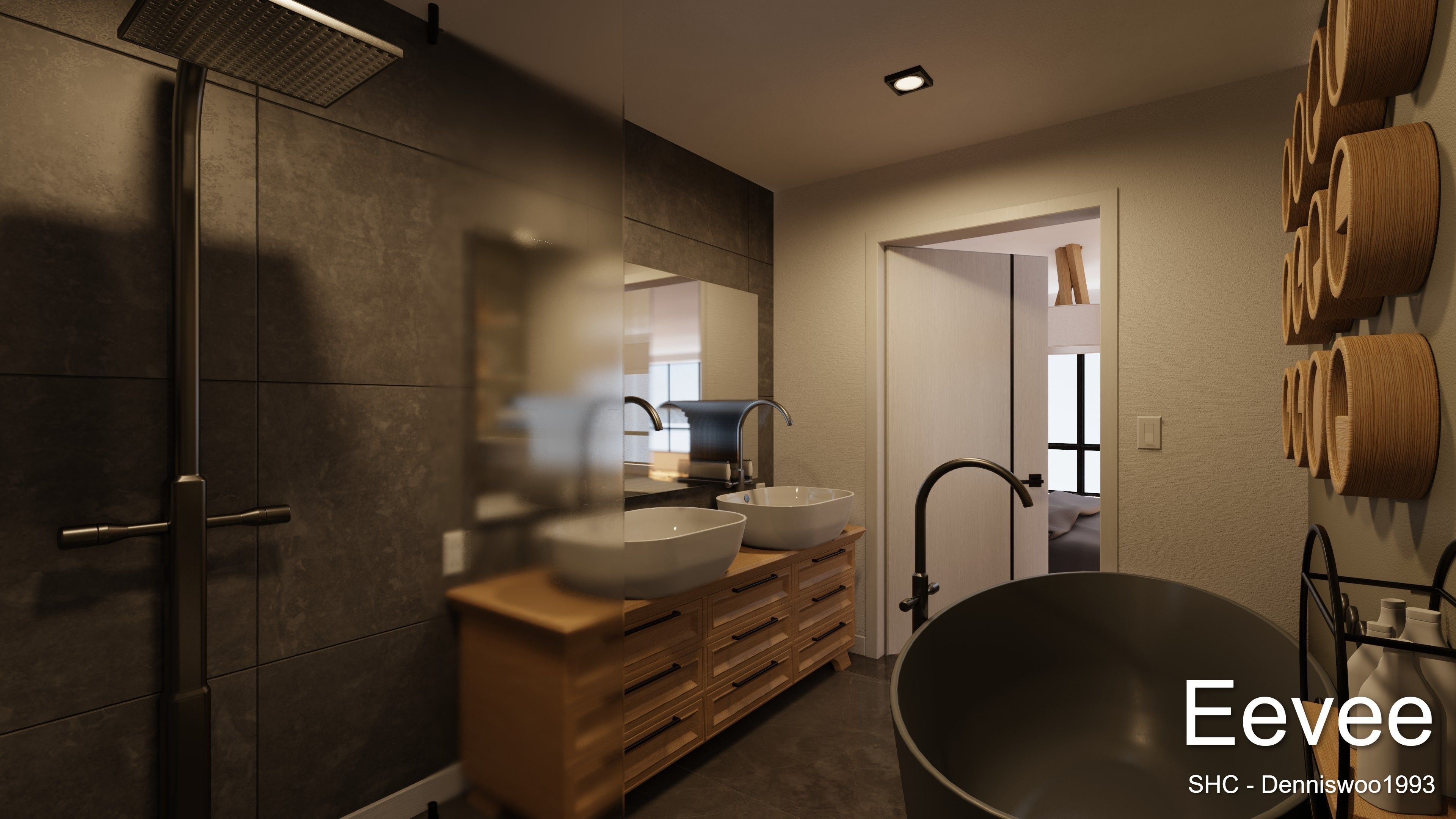 Luxury one bedroom apartment Low-poly 3D model_19