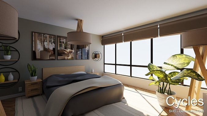 Luxury one bedroom apartment Low-poly 3D model 4