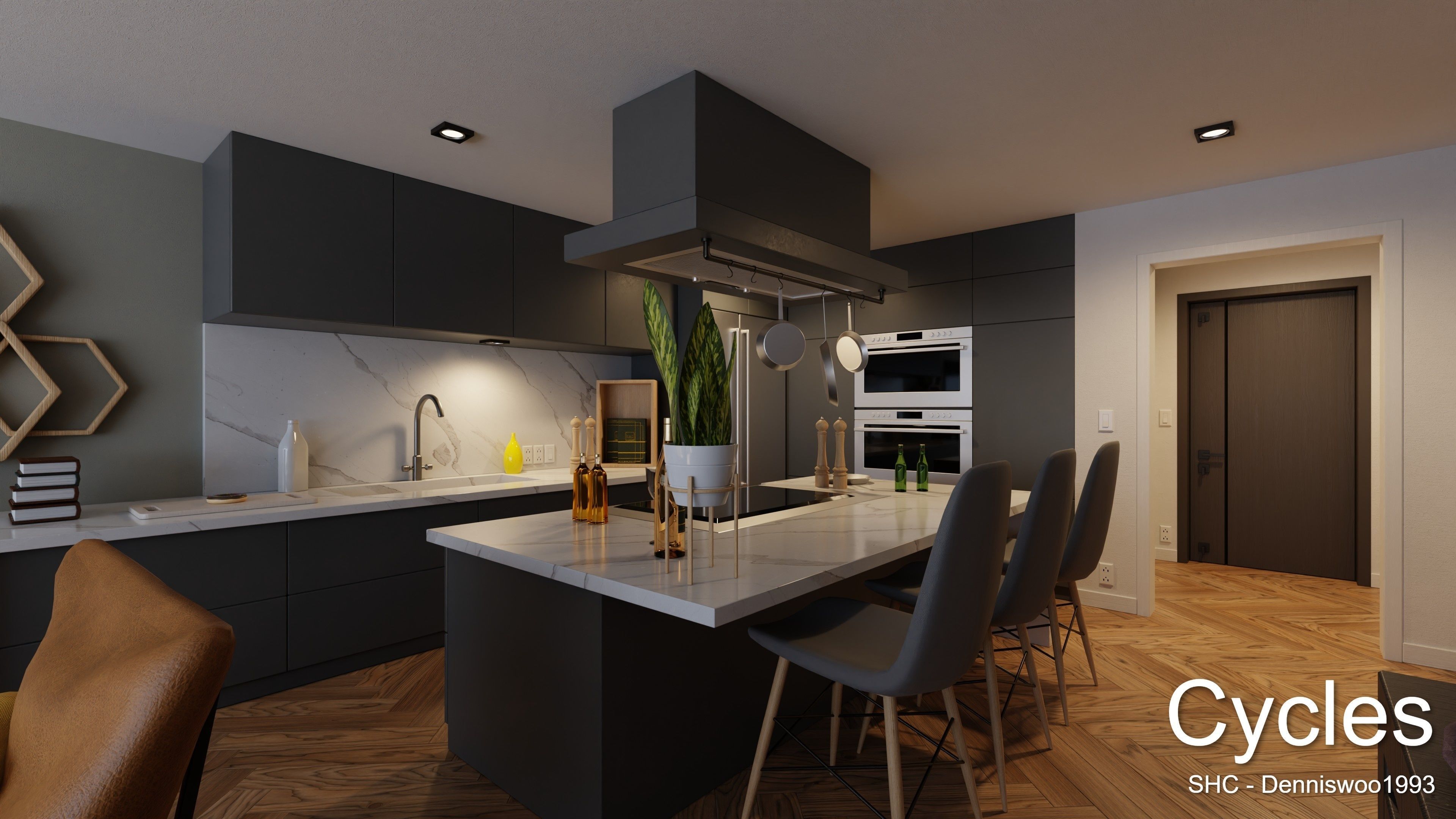 Luxury one bedroom apartment Low-poly 3D model_11