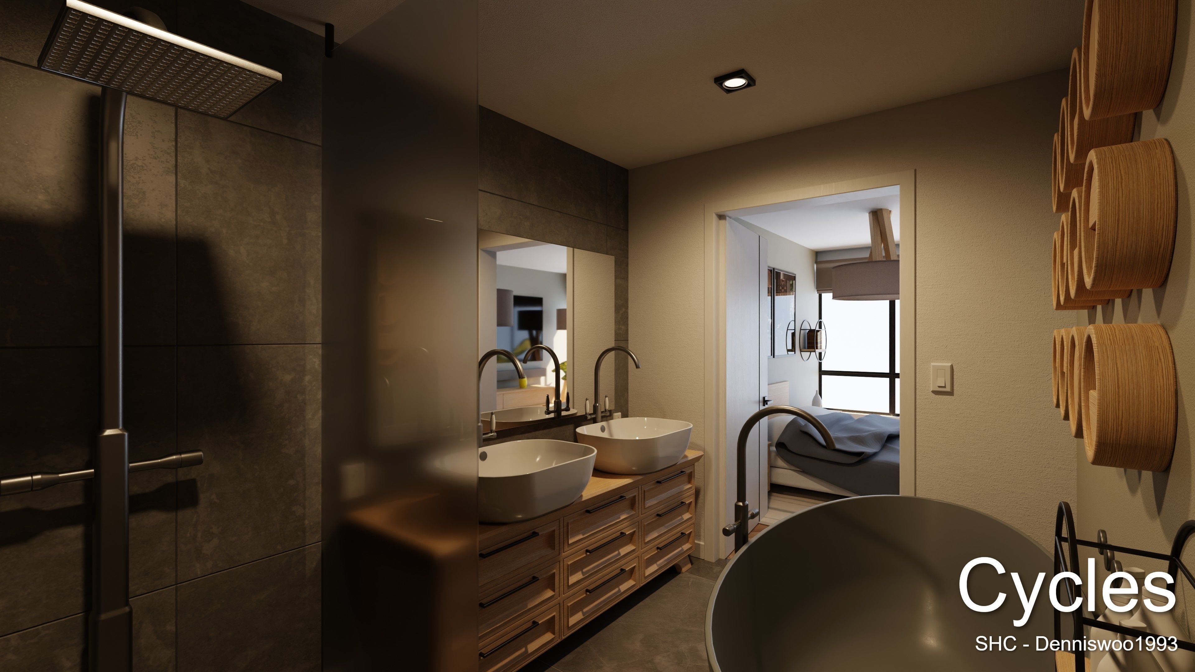 Luxury one bedroom apartment Low-poly 3D model_6