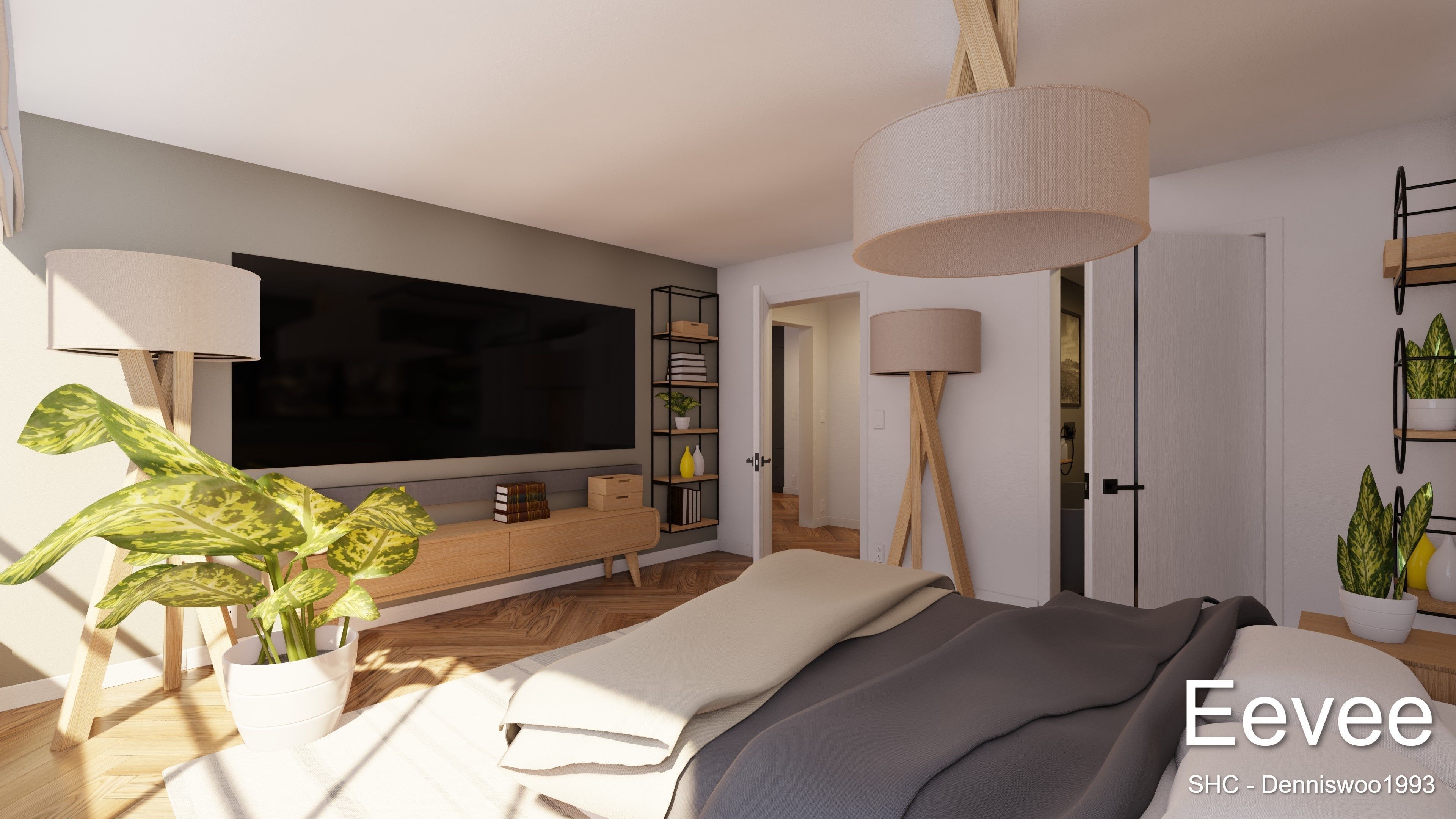 Luxury one bedroom apartment Low-poly 3D model_17