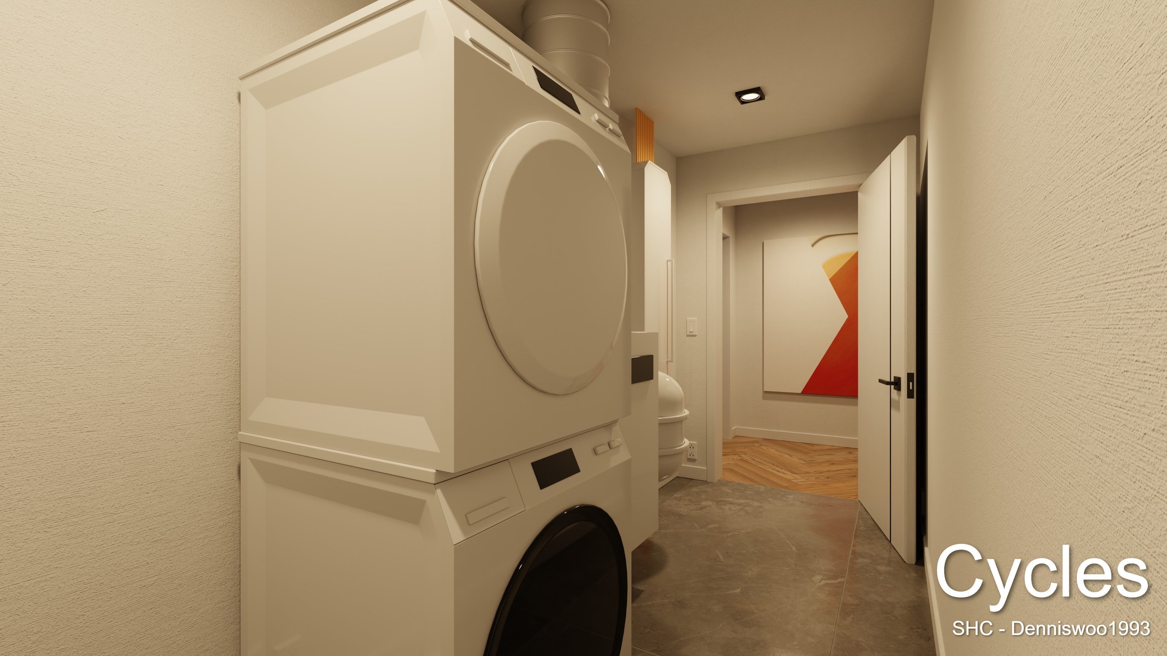 Luxury one bedroom apartment Low-poly 3D model_8