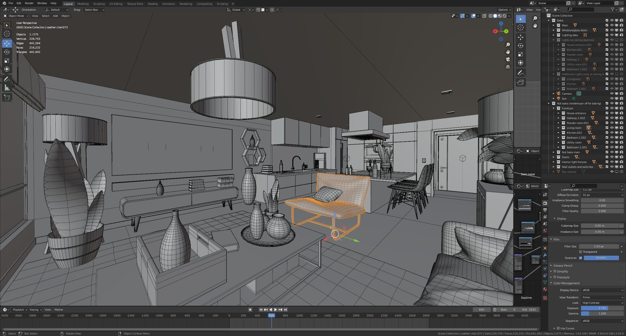Luxury one bedroom apartment Low-poly 3D model_29