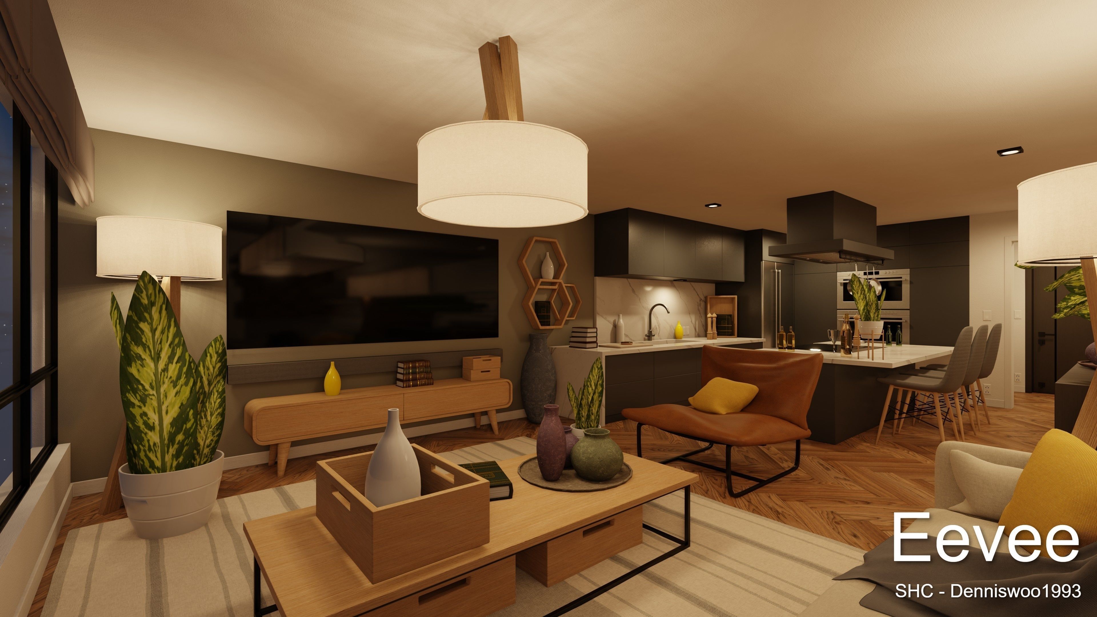 Luxury one bedroom apartment Low-poly 3D model_24