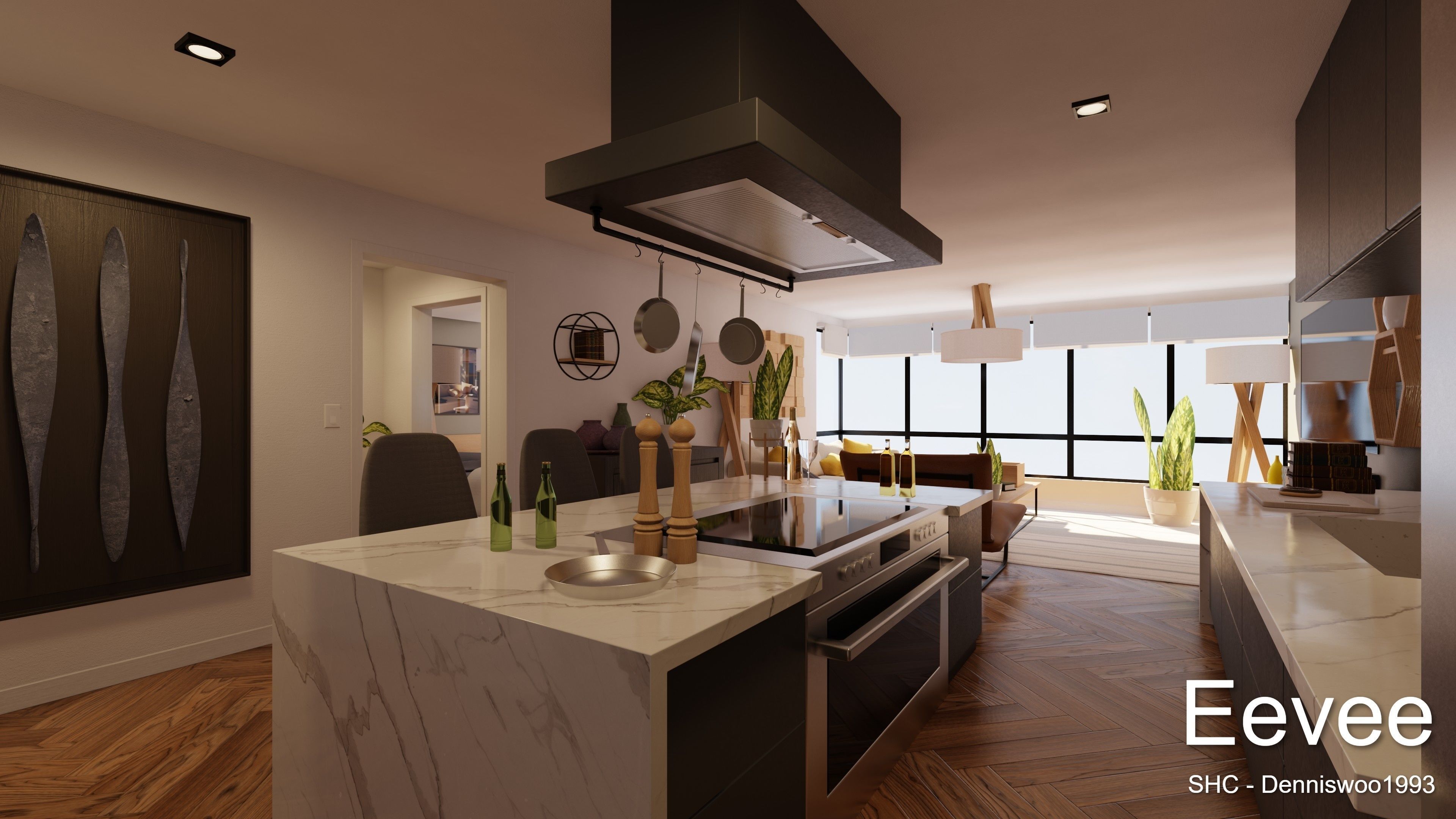 Luxury one bedroom apartment Low-poly 3D model_21