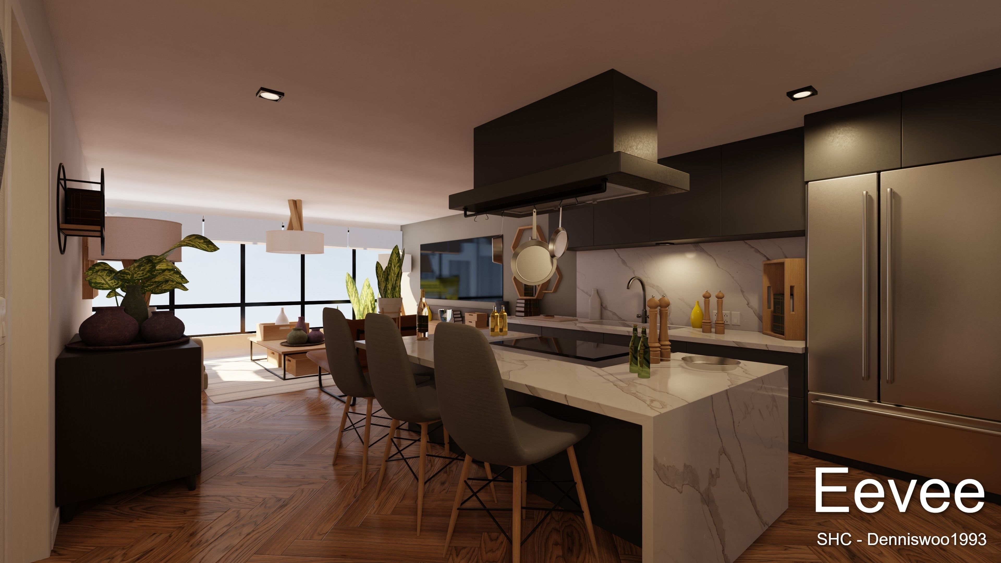 Luxury one bedroom apartment Low-poly 3D model_15