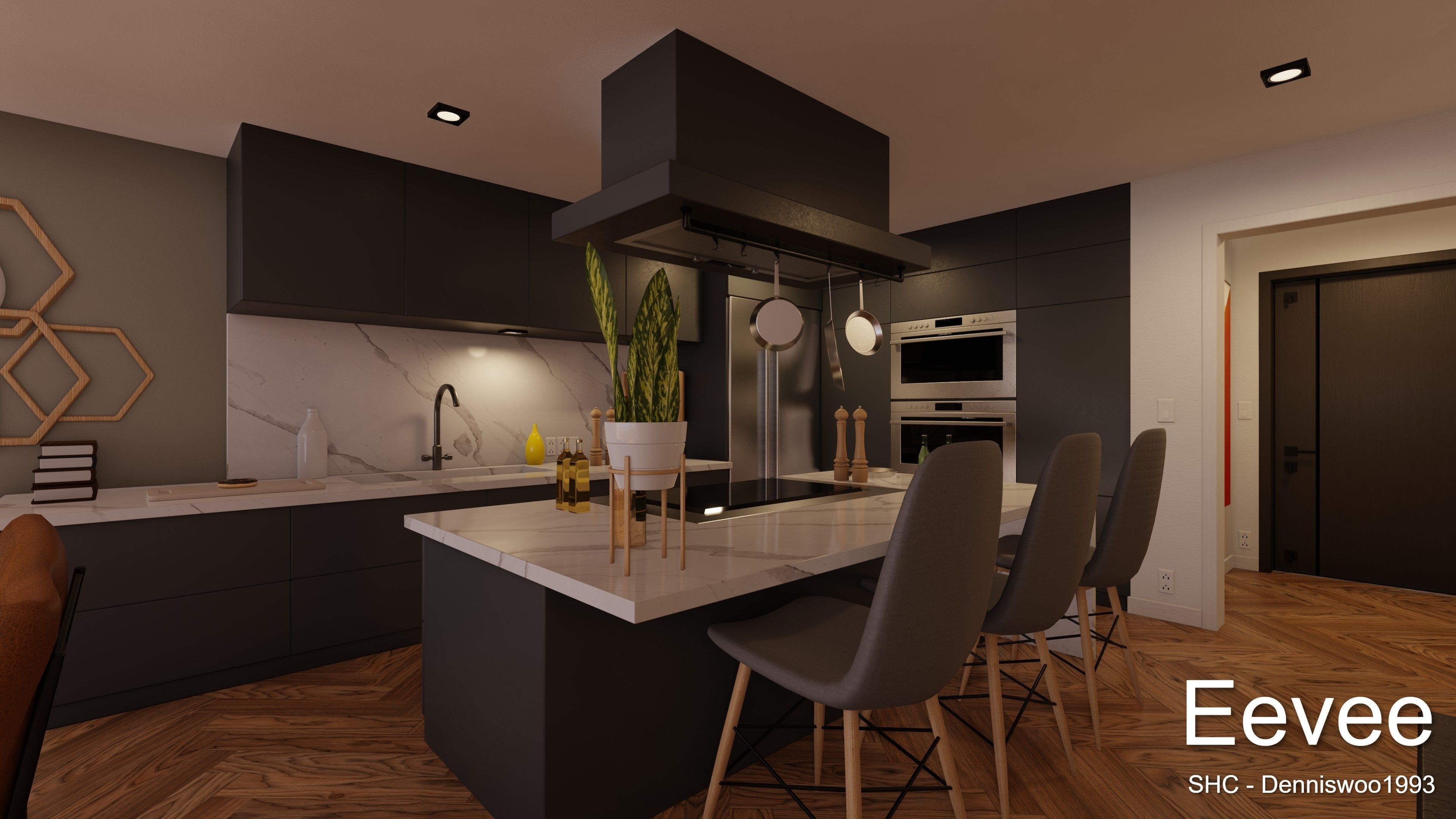 Luxury one bedroom apartment Low-poly 3D model_22