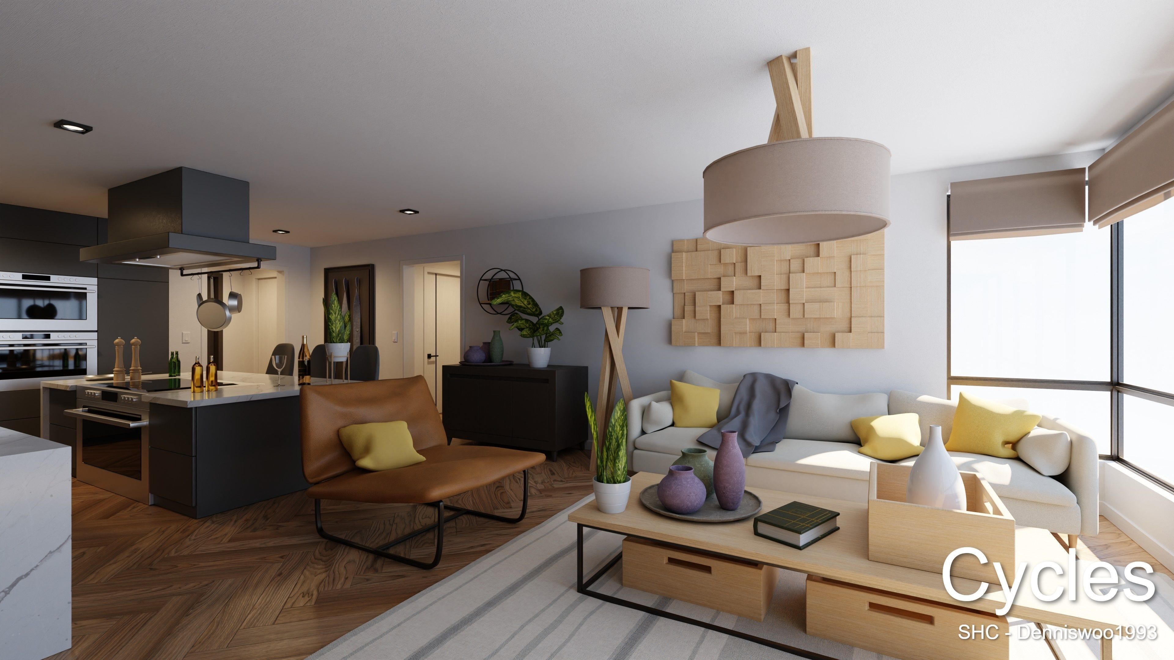 Luxury one bedroom apartment Low-poly 3D model_12