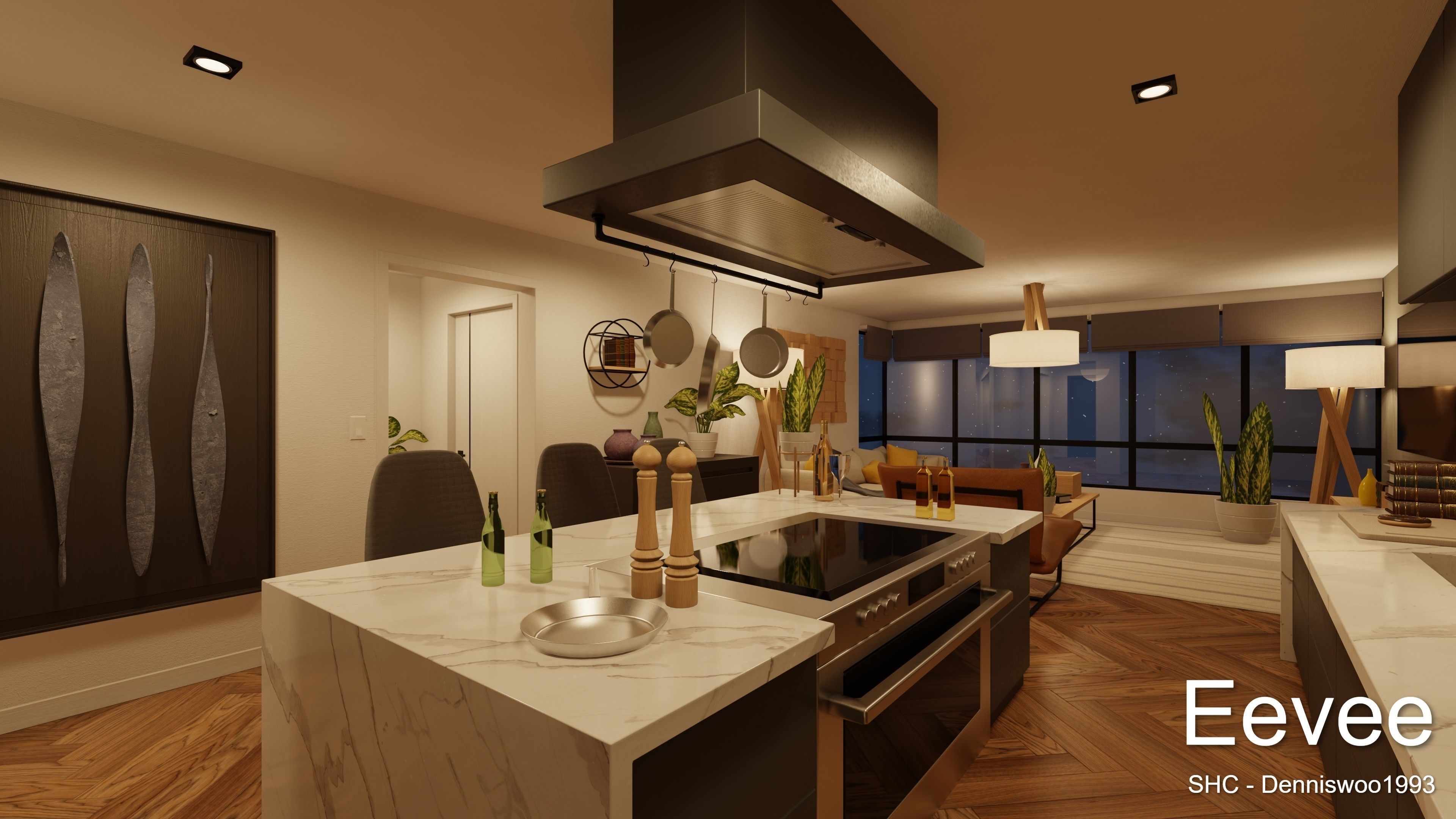 Luxury one bedroom apartment Low-poly 3D model_25
