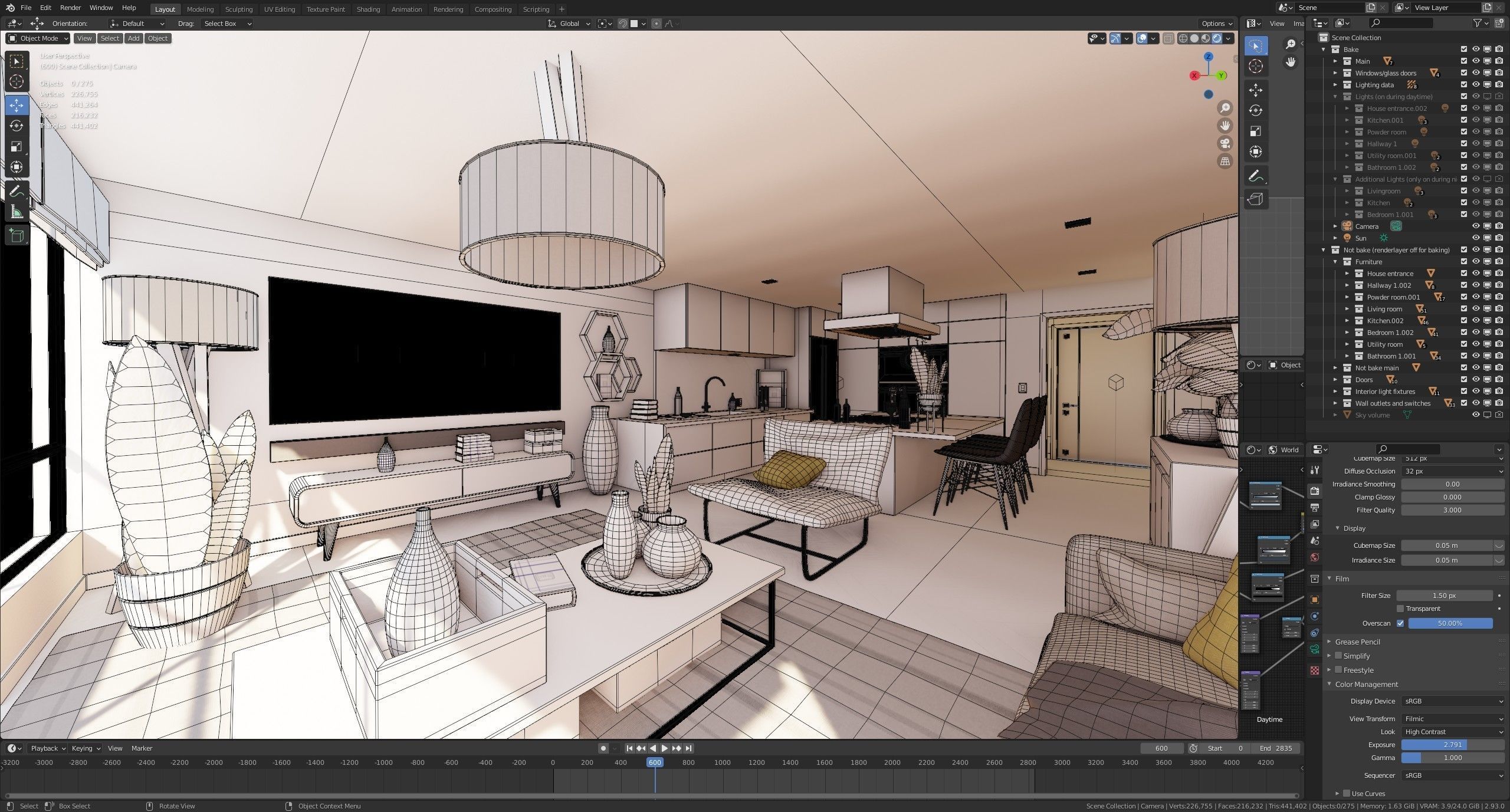 Luxury one bedroom apartment Low-poly 3D model_28