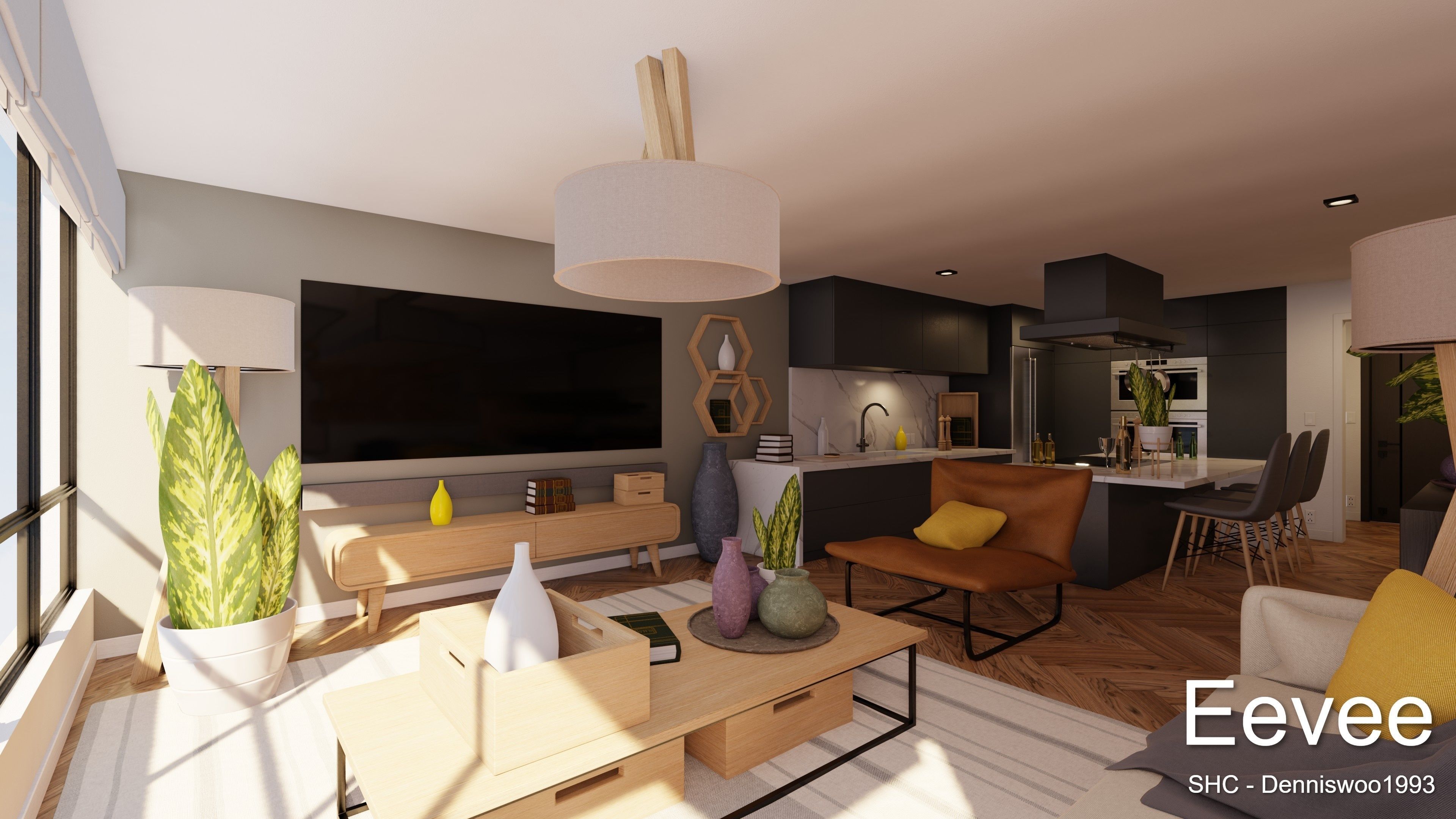 Luxury one bedroom apartment Low-poly 3D model_14