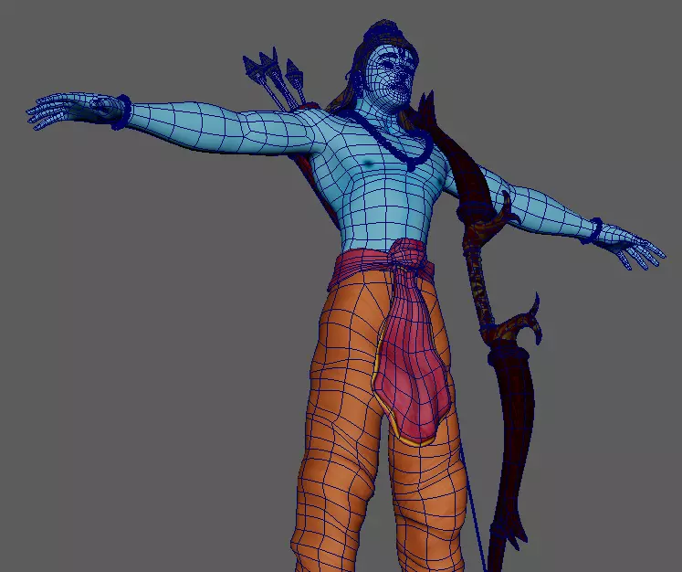 Shri ram jee Low-poly 3D model_0