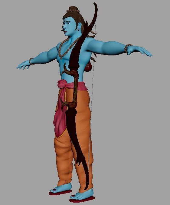 Shri ram jee Low-poly 3D model_1