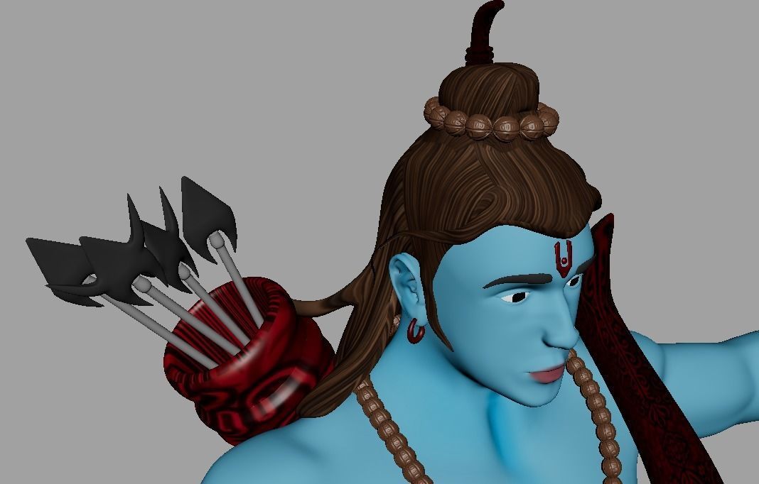 Shri ram jee Low-poly 3D model_3