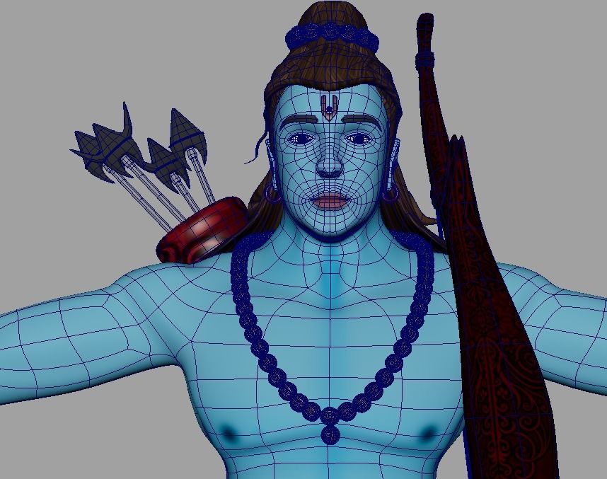 Shri ram jee Low-poly 3D model_4