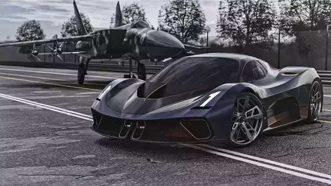  Fiat x Pininfarina 1001 concept supercar-Highly Detailed