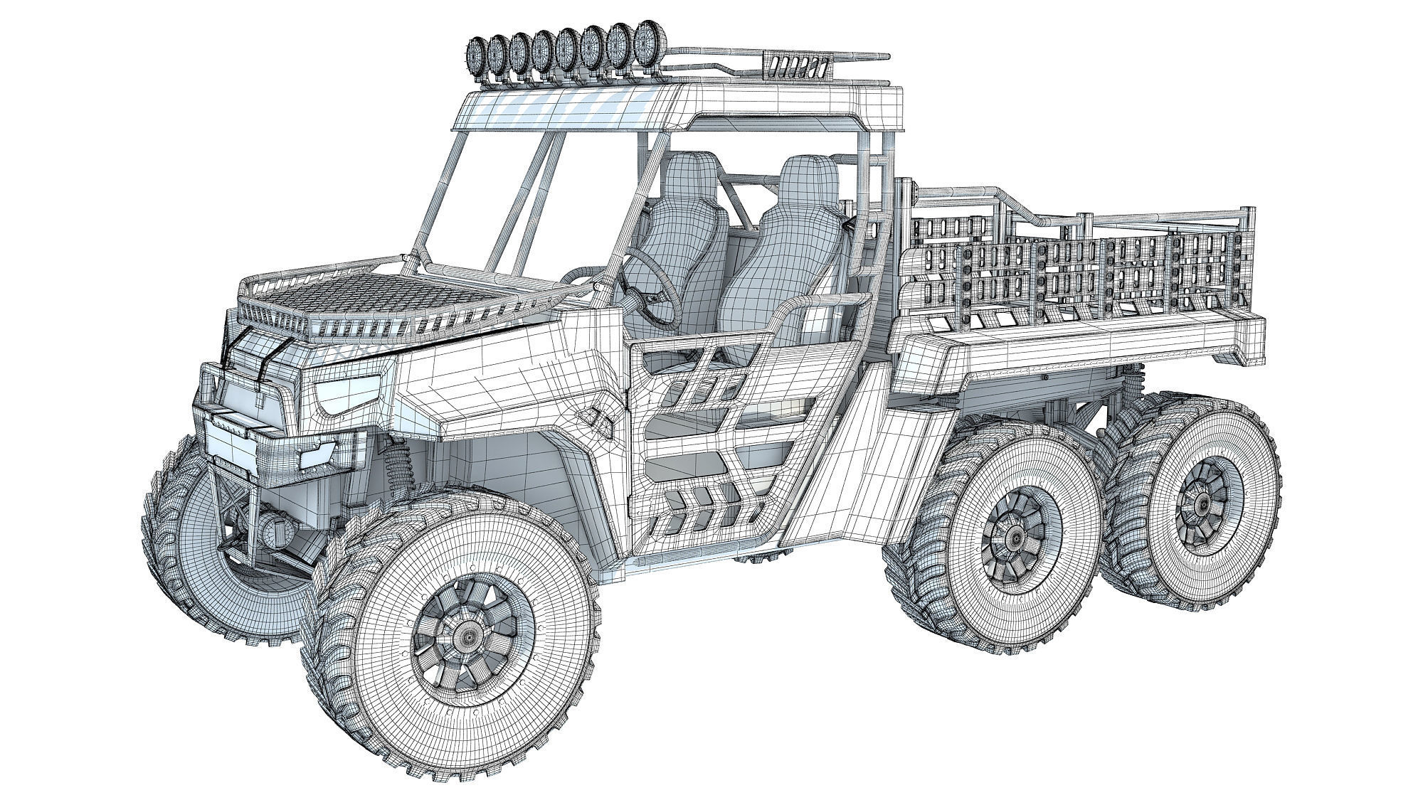 UTV Utility Terrain Vehicle 3D model_13